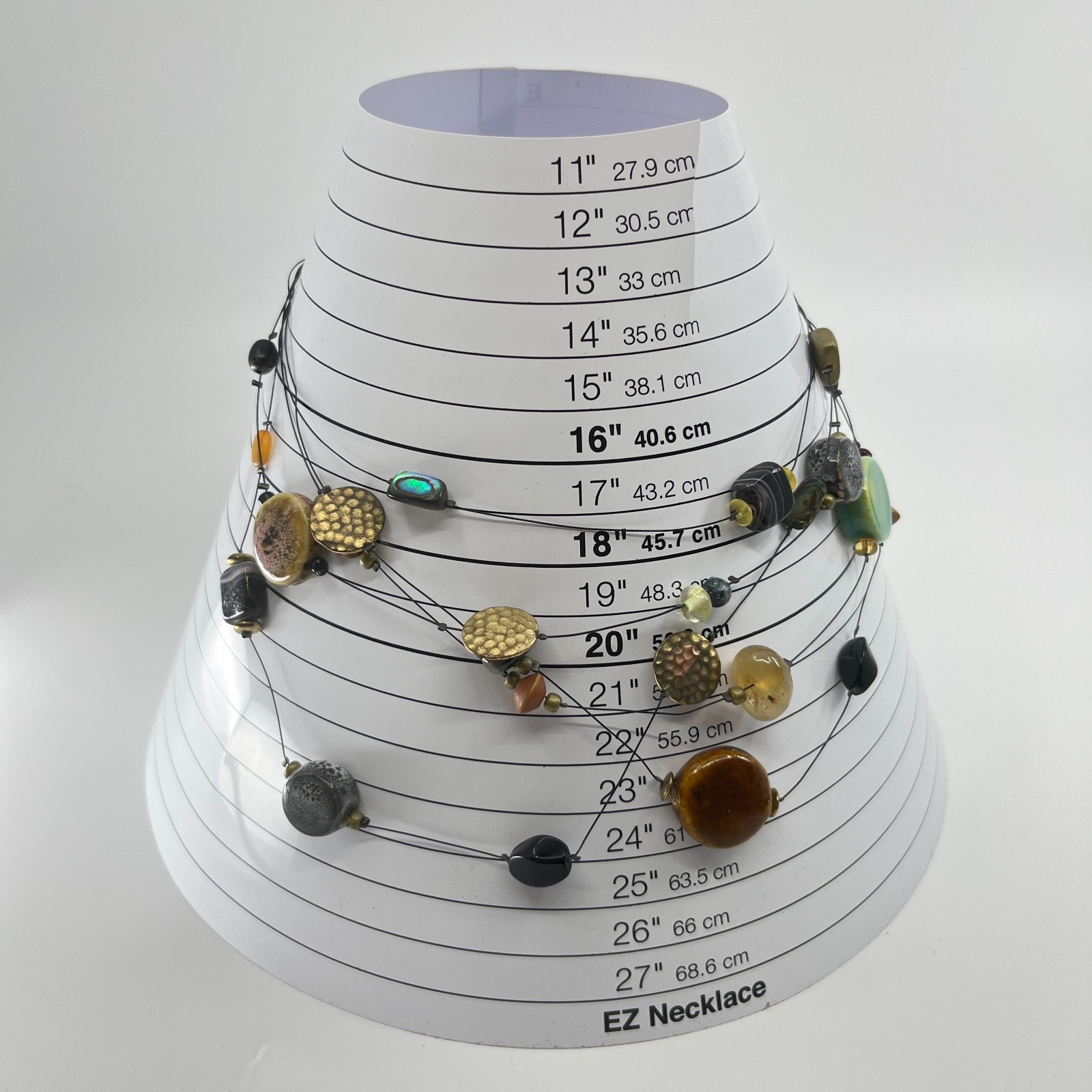 VTG You & I Multi-Strand Earth Tone Beaded Necklace – Artisan Mixed Media Style