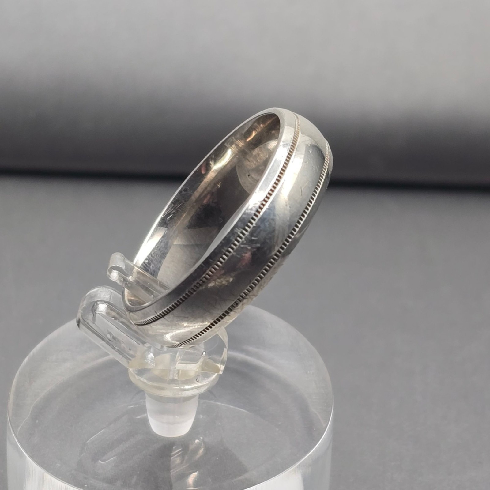 Vintage Sterling Silver Double Milgrain Wedding Band Ring Size 12 Heavy 6mm