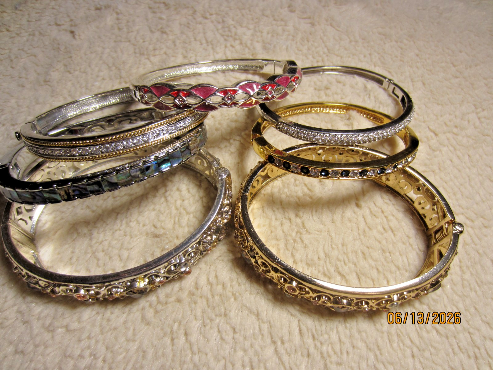 Mixed Lot ALL Bracelets Vintage/Modern Bangles Gemstone Wrap Signed Rhinestones