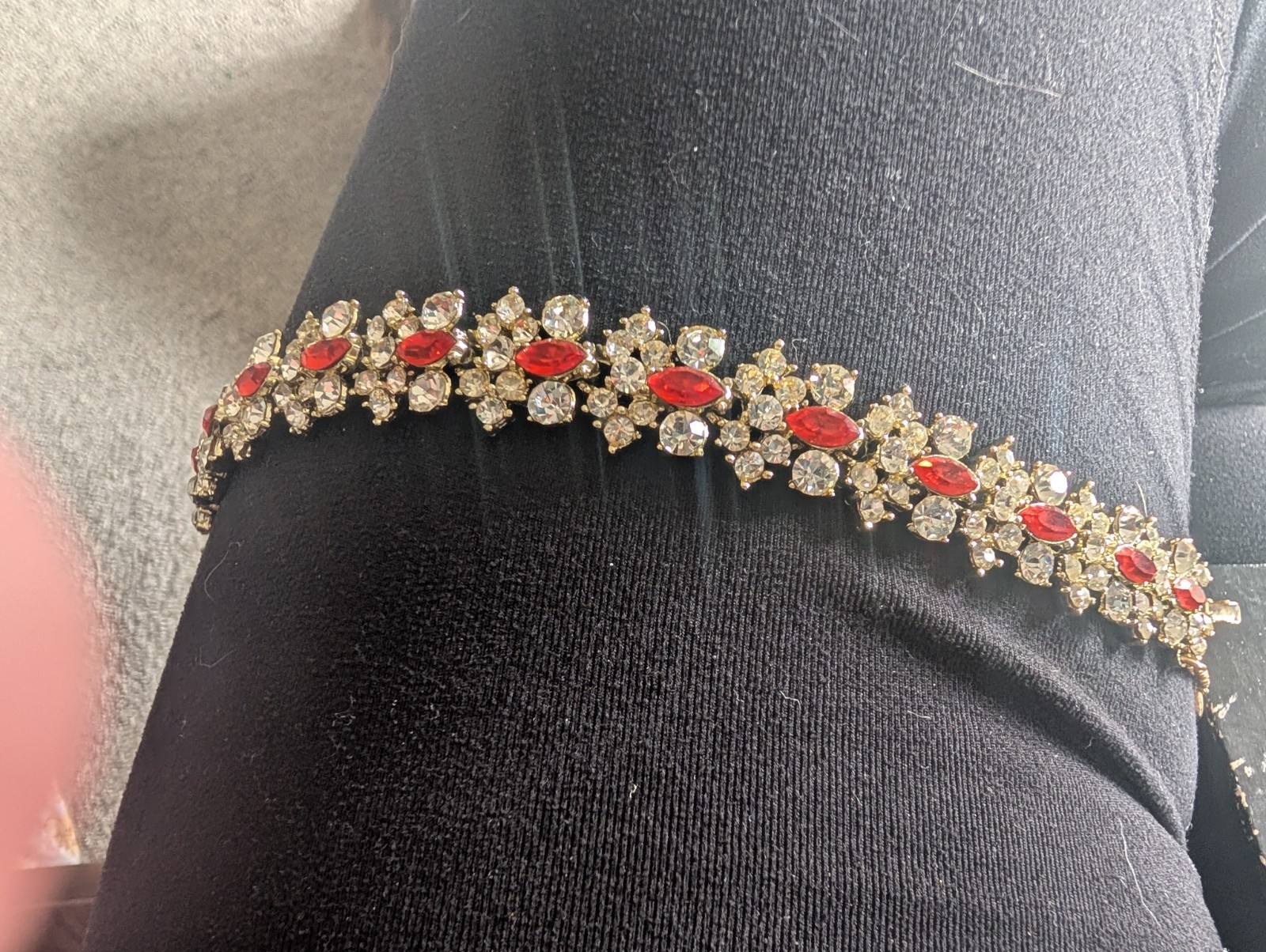 Costume Jewelry Set From 1960s, Braclet, Clip On Earrings, Broche
