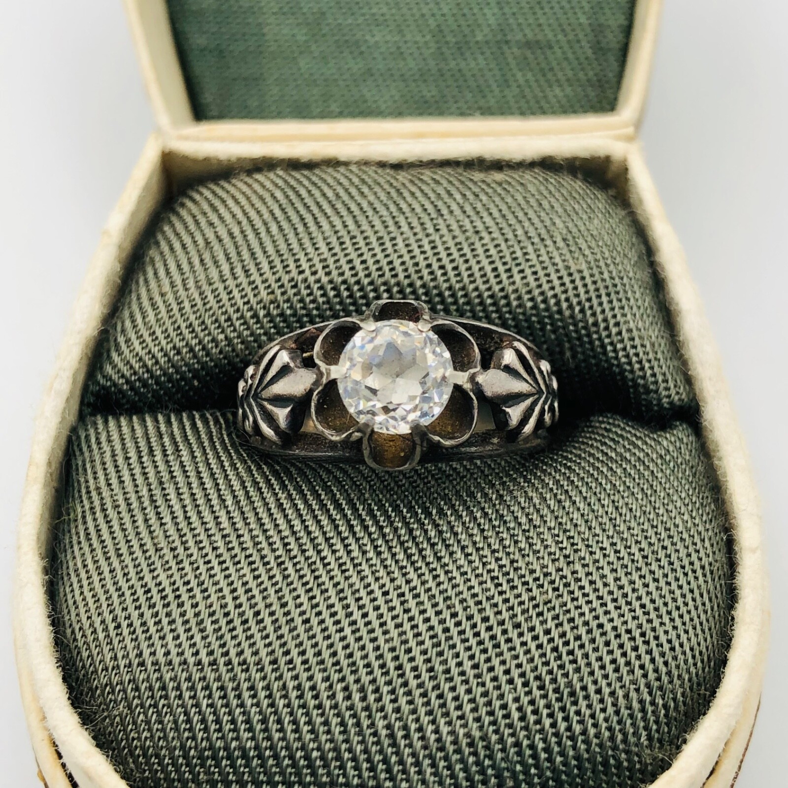 Soviet Engagement Ring Silver 875 Rock Crystal Size 5