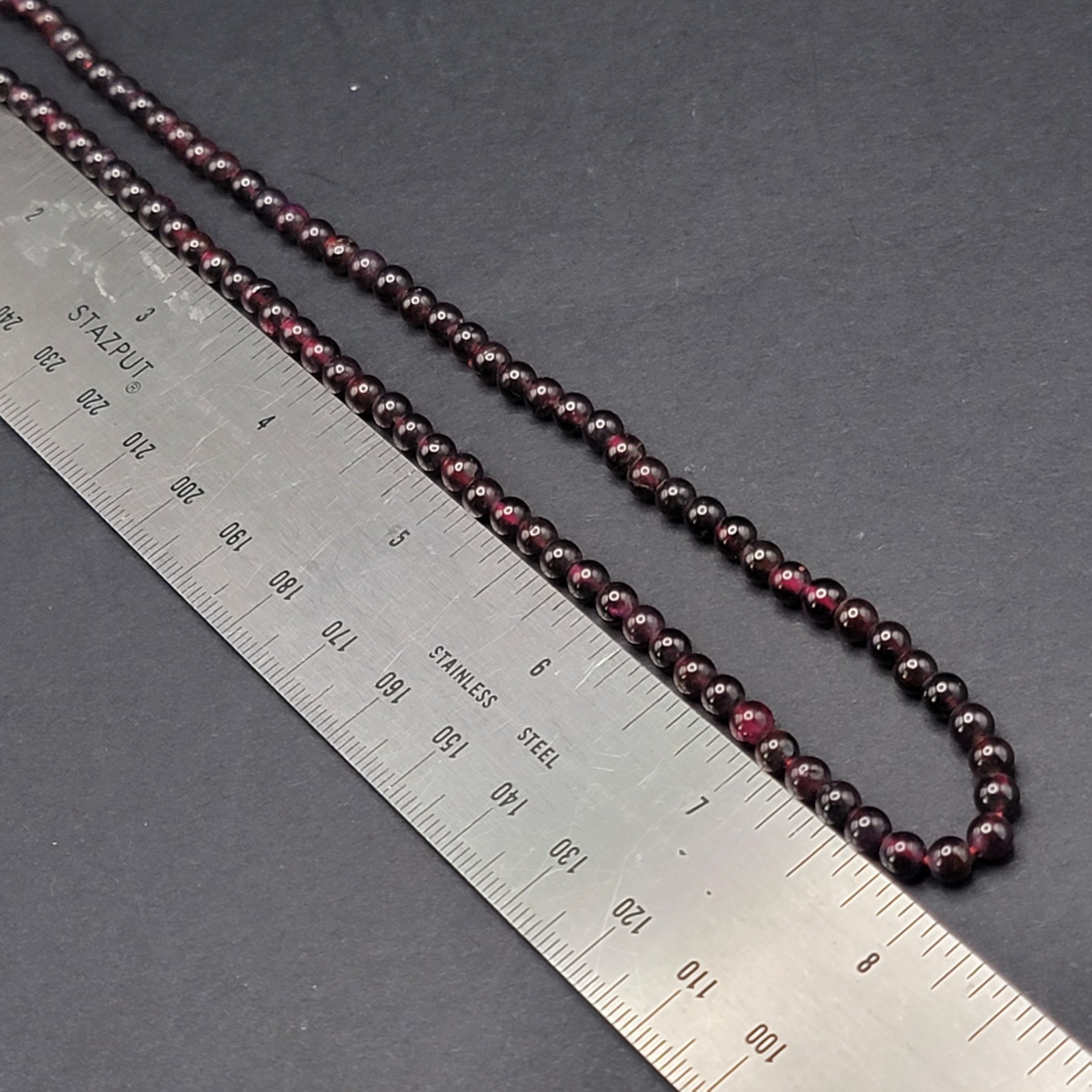 Natural Garnet Bead Necklace 4mm Red Stone Strand Choker Double Wrap Bracelet