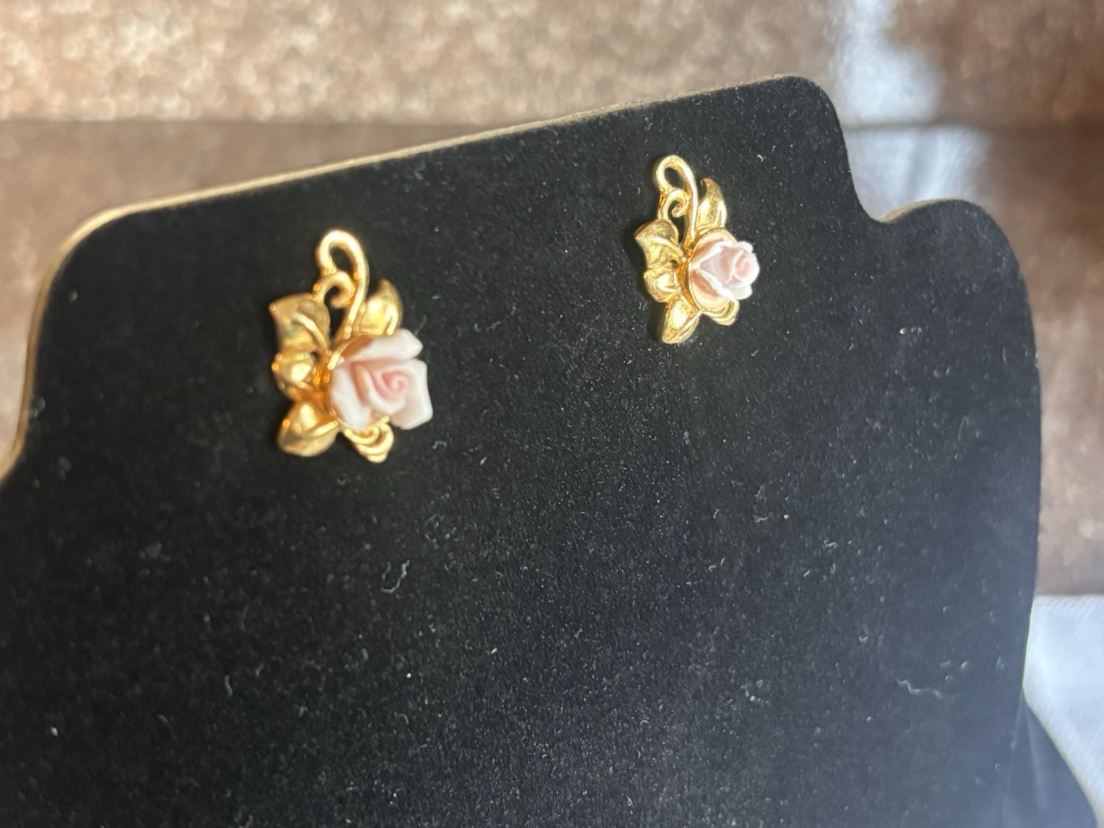 Vintage Avon + Costume Jewelry Post Earrings Lot of 5 Pairs Gold Tone Cloisonne