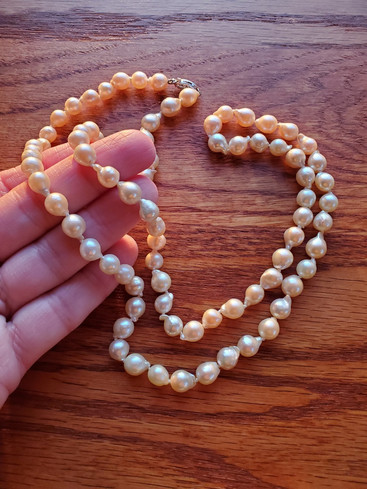 Antique Natural Baroque Salt Water Pearl Necklace