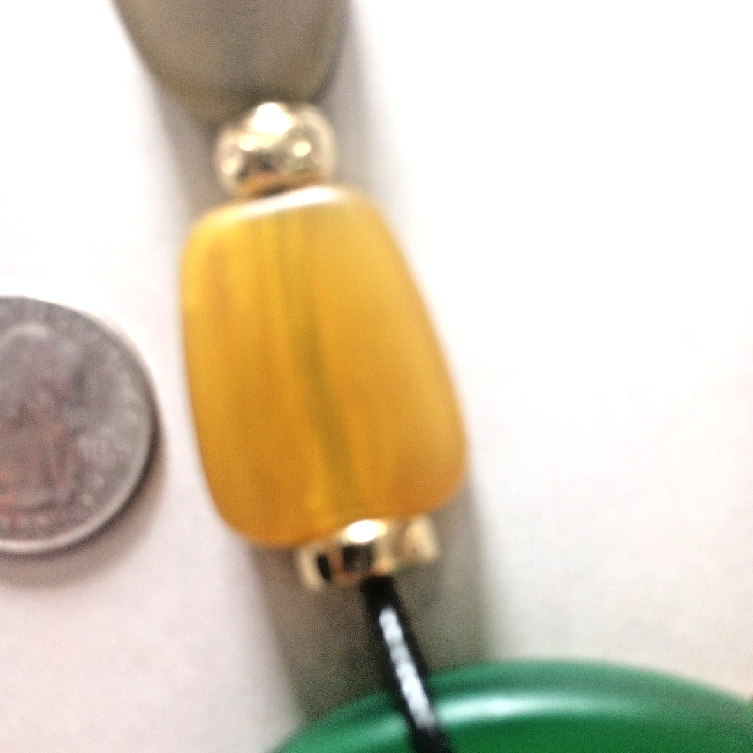 Chunky Green Lucite Statement Necklace 22.5- 25.5″ Adjustable Unsigned EUC