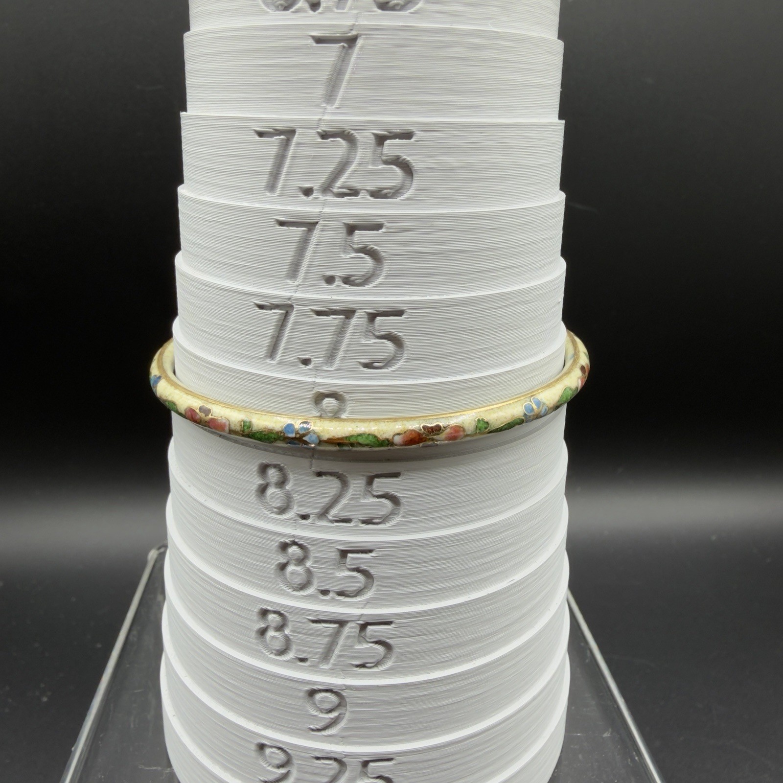 5 Vintage Chinese Cloisonné Bangle Bracelets Set Enamel Floral Multicolor