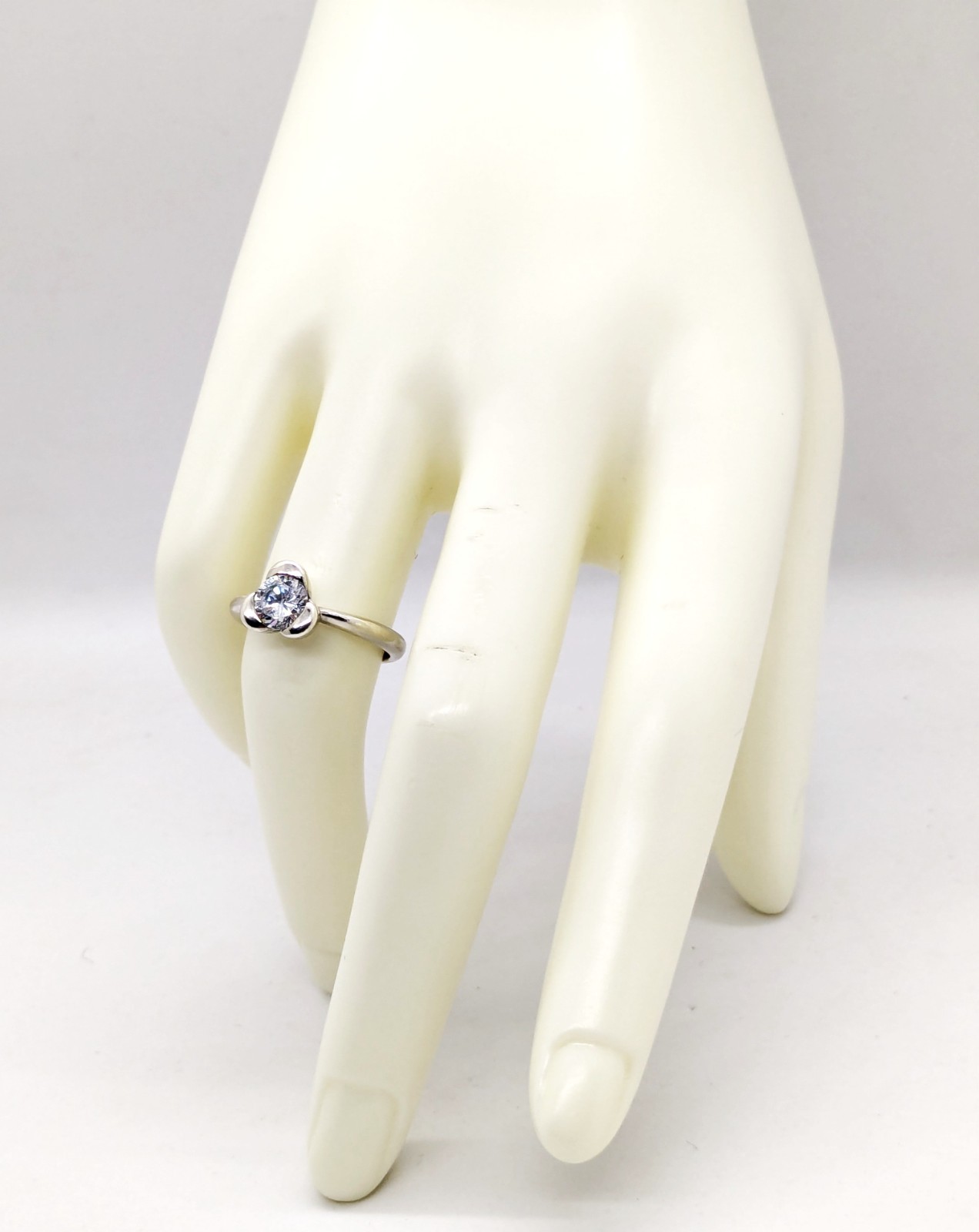 Vintage Elegant RING Silver 925 with Bright Stone -size: 6.5US (16.7mm)| UA #126