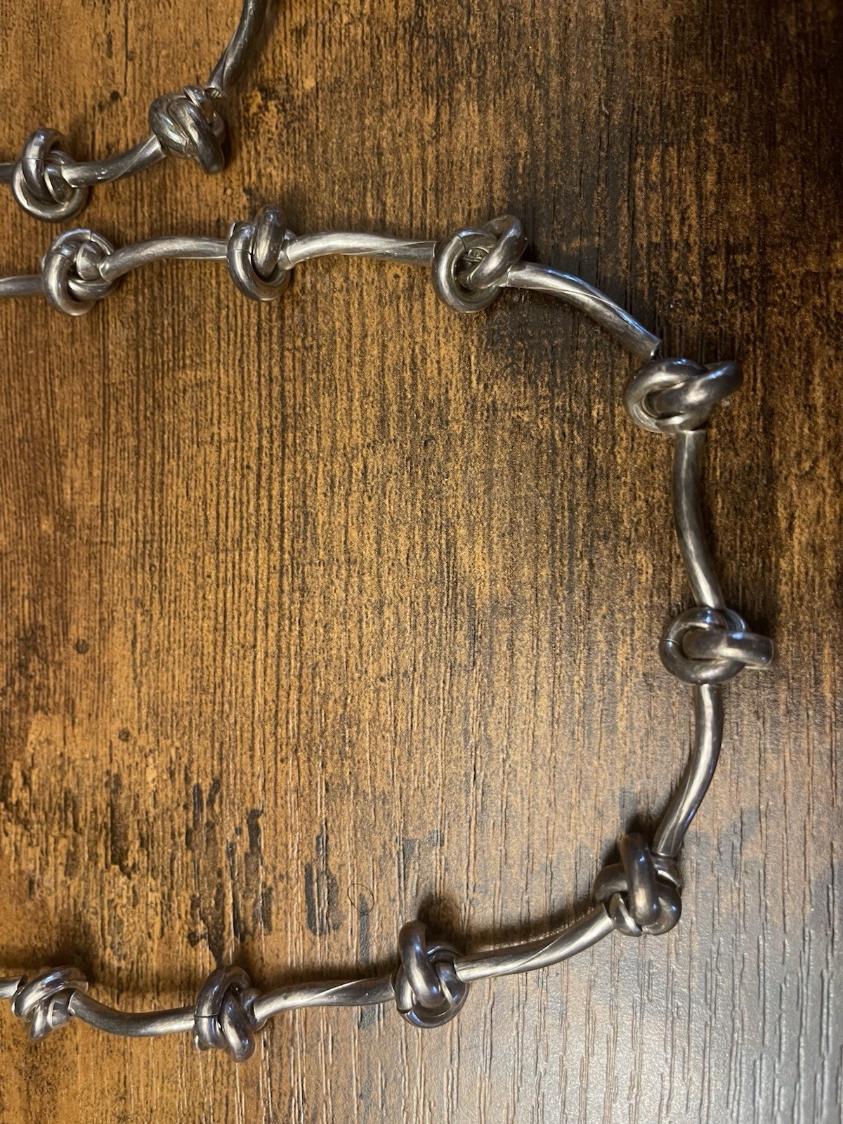 Vintage 1980s Hand Forged 925 Sterling Silver Love Knot Demi Parure Set 80 Grams