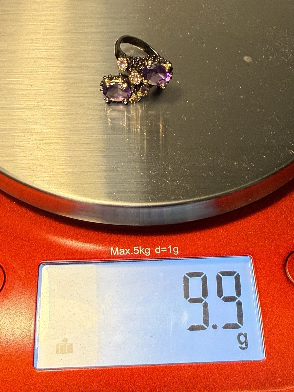 Danny Buonomo Artisan 1980s Silver 925 Amethyst Pink Sapphire Ring Sz 7.25
