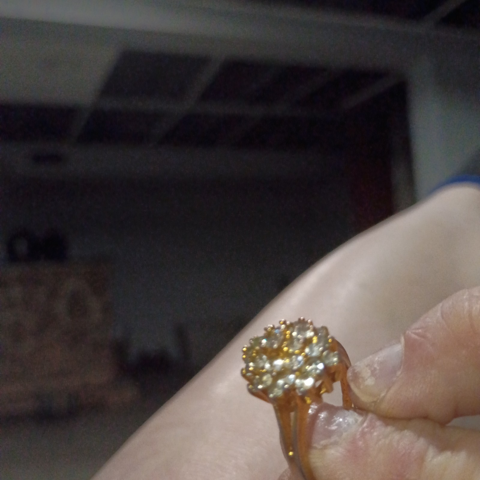 2 Ct Round Lab-Created Diamond Women Cluster Wedding Ring 14K Yellow Gold Plated