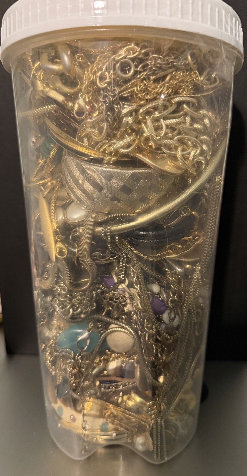 Gold Tone Unsigned Costume Jewelry Lot Variety Mix Wearable