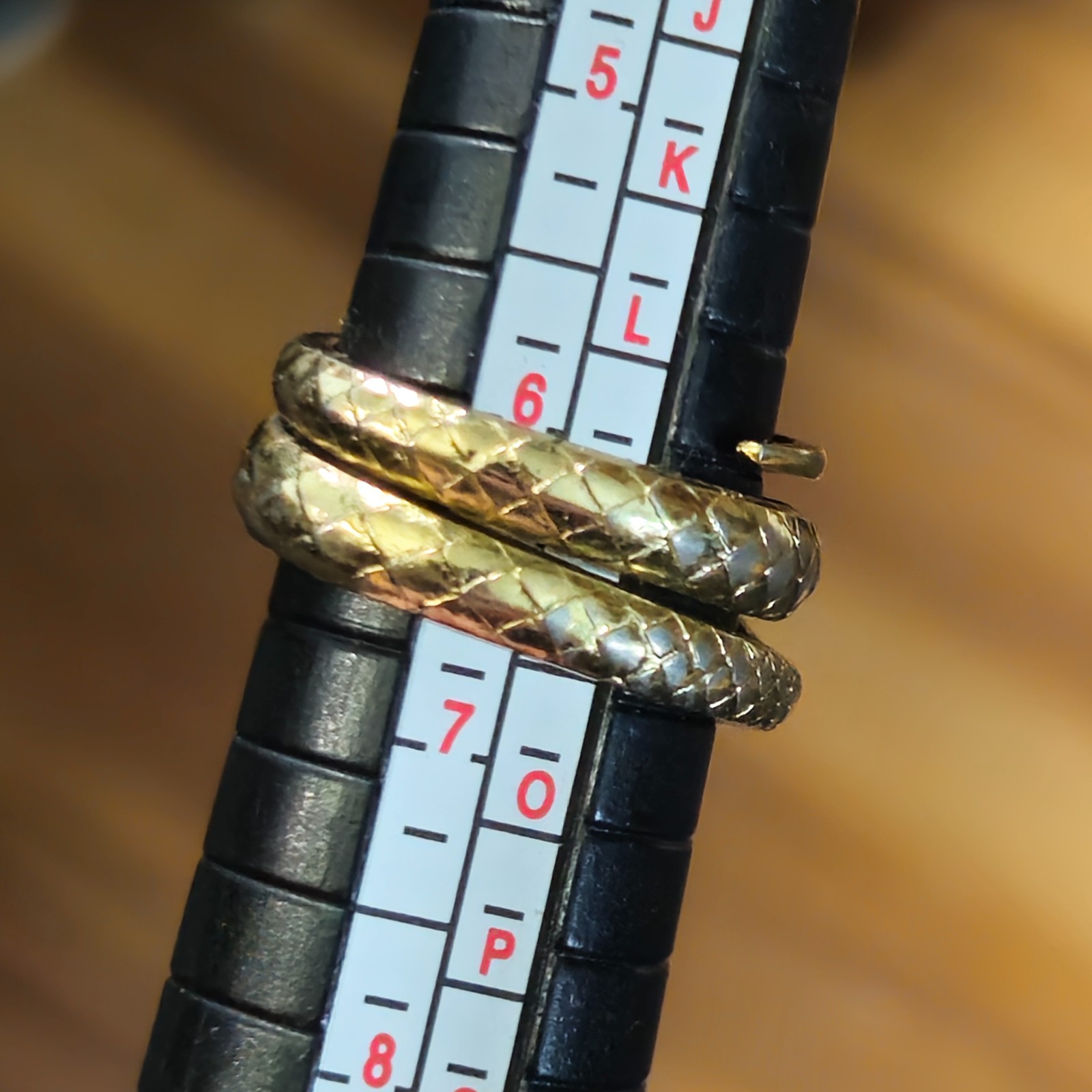 Antique Vintage Gold Tone Fancy Coiled Snake Ring From Estate Size 6.25