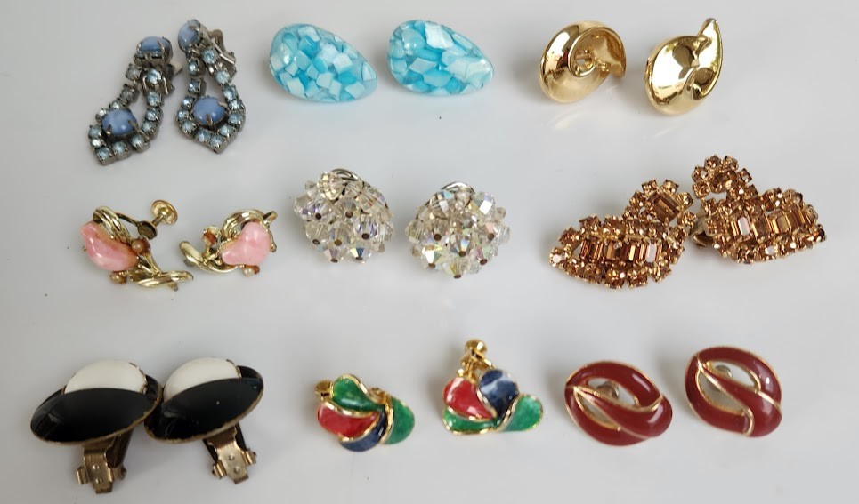 Vintage Jewelry Lot of 9 Clip on Napier Kramer Laguna Coro