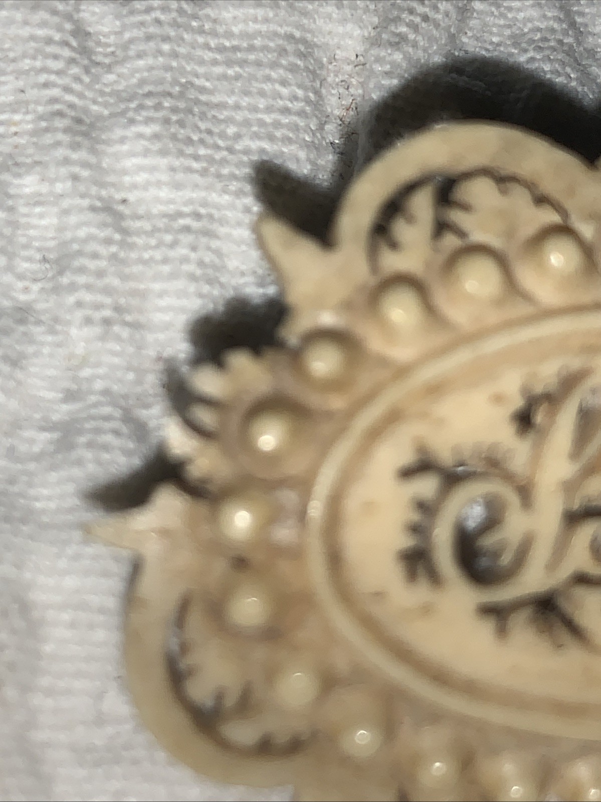 Antique Victorian Hand Carved Bovine Bone name brooch Pin – Sarah