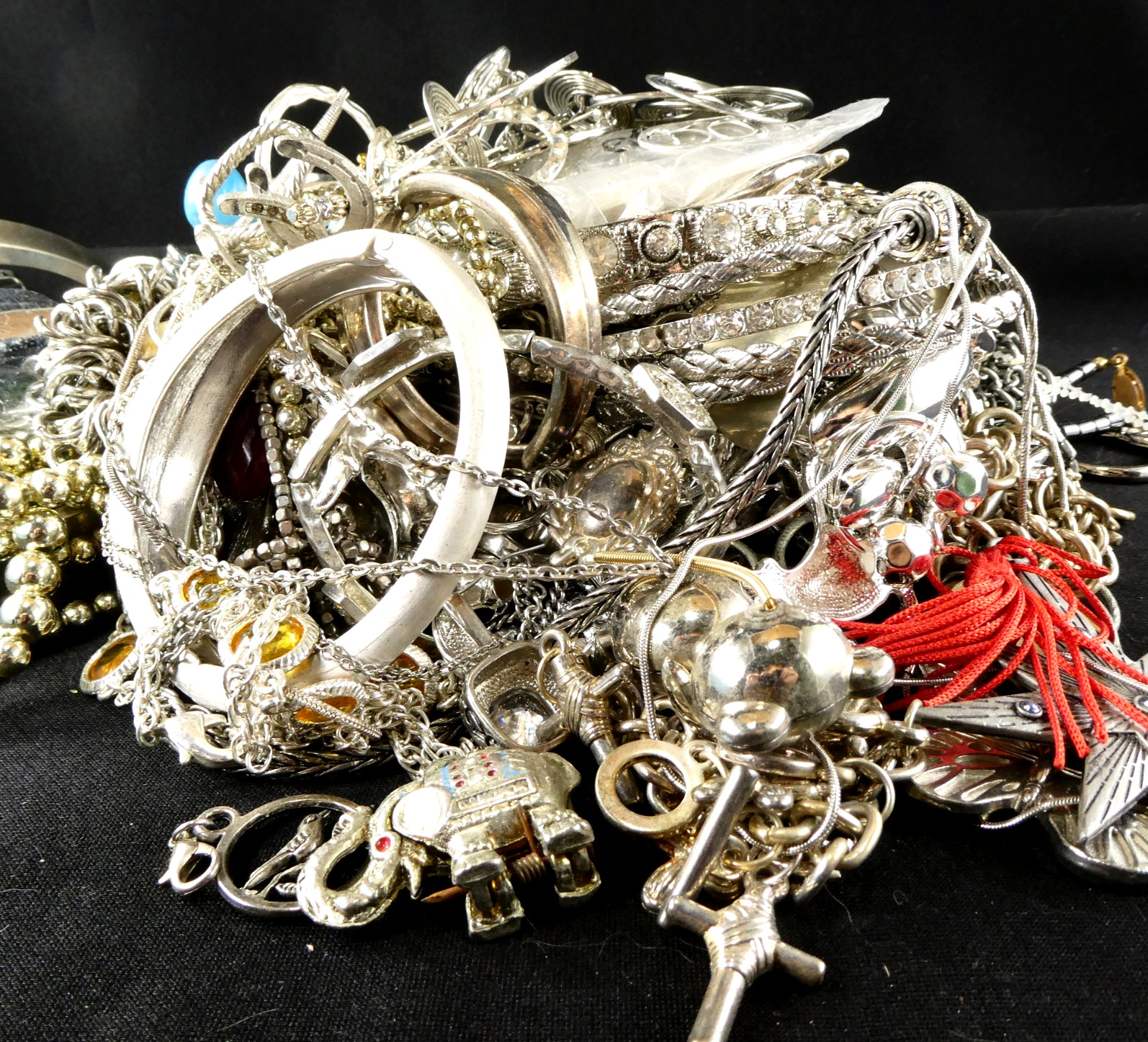 Vintage To Now ALL SILVER TONE Craft/Junk Jewelry Lot 4.12 Redesign DIY Create