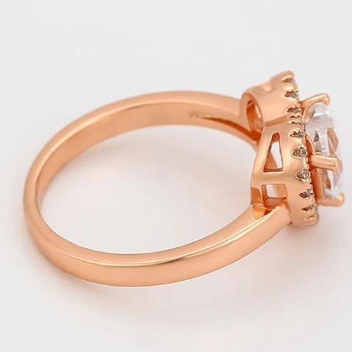 1.25CT Heart Cut White Moissanite Heart Design Women Halo Ring 10K Rose Gold FN