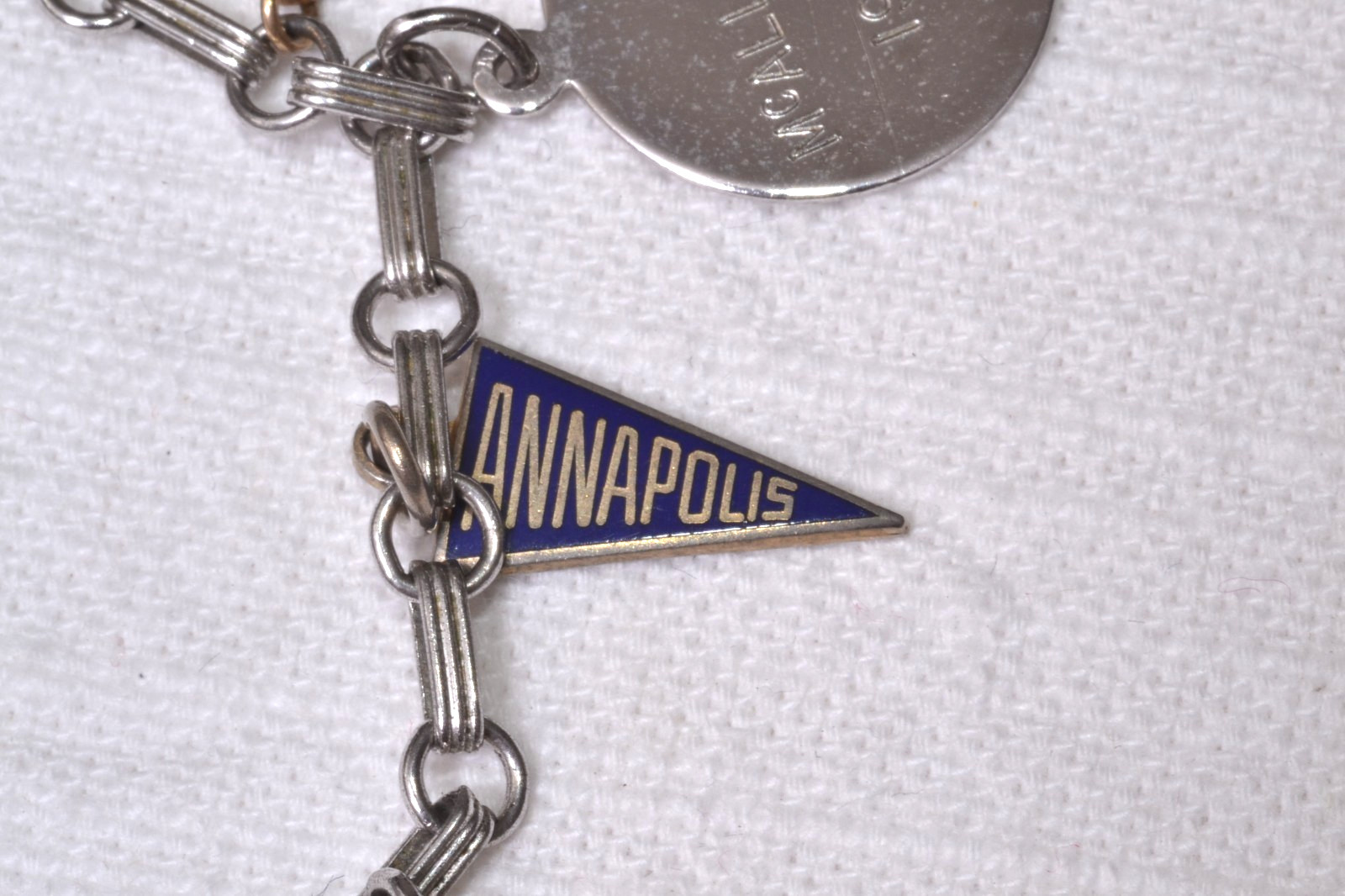 Vintage U.S. Naval Academy 9 Charm Bracelet 1960s 925 Sterling (Partial) USNA