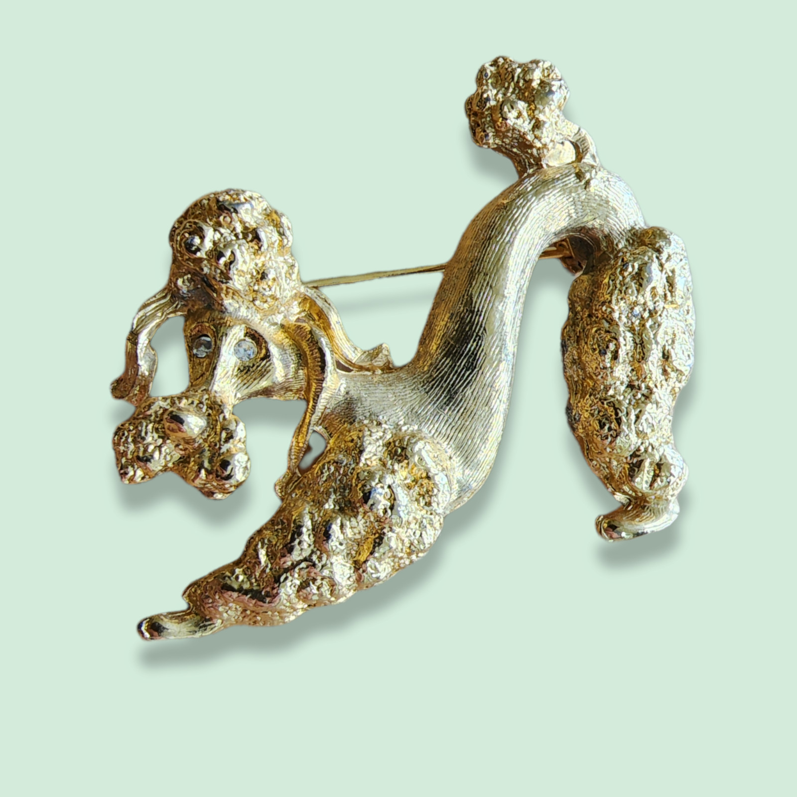 Vintage Brooch – 18K Gold Plated 1980’s Poodle Brooch – made in United Kingdom