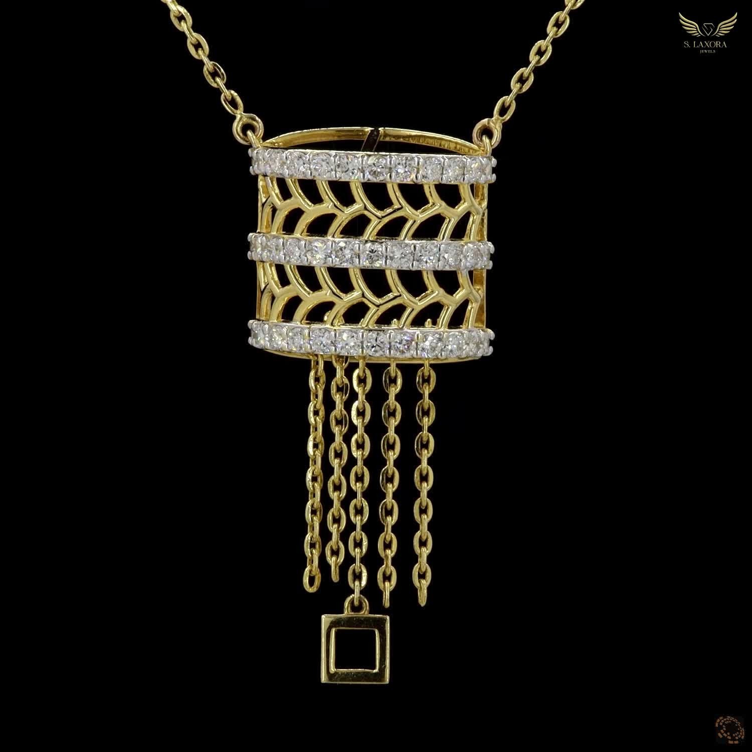 Lab Created Diamond 0.53ct Pendant Necklace Yellow Gold Plated Gift