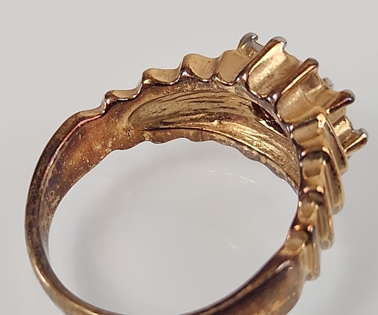 Vintage Arlene Dahl Garnet Ring 14K Gold Electroplate