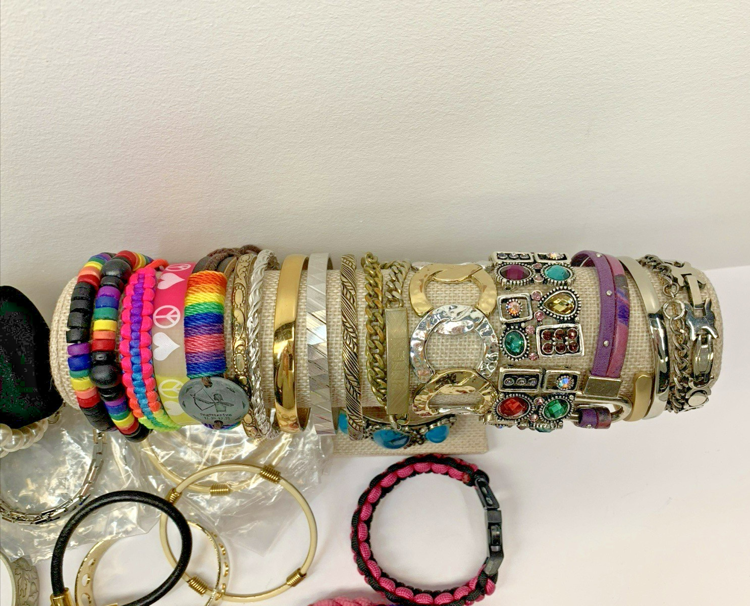 Lot of 70 Bracelets Vintage To Modern Variety of Color Styles Costume Jewelry