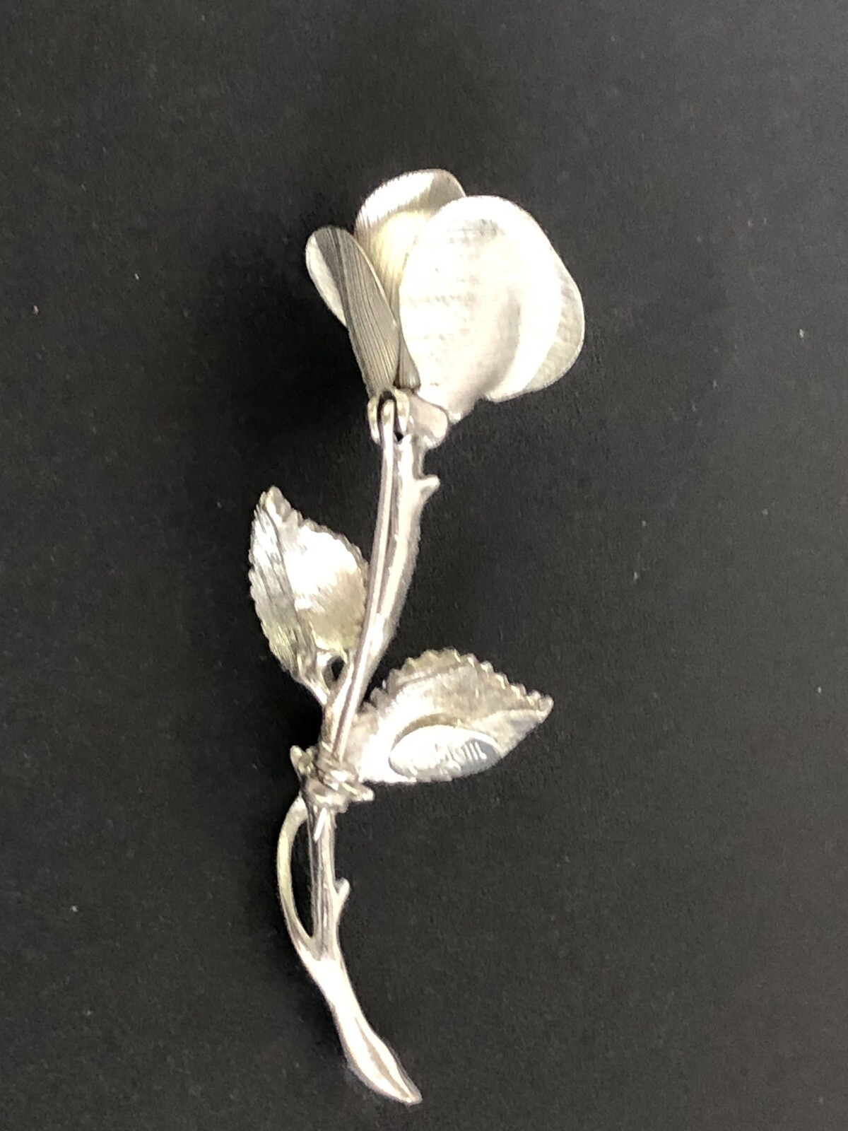 Vintage Pastelli Silver Tone Elegant Rose Brooch Pin Gorgeous Signed