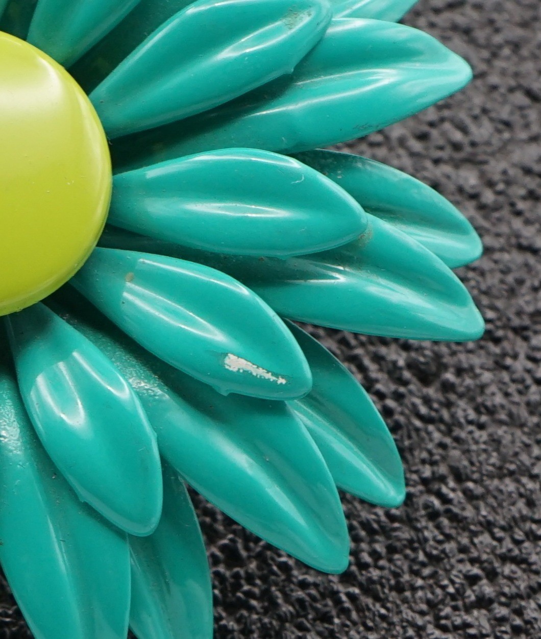 Vintage Enamel Light Green Flower Brooch: Boho Spring