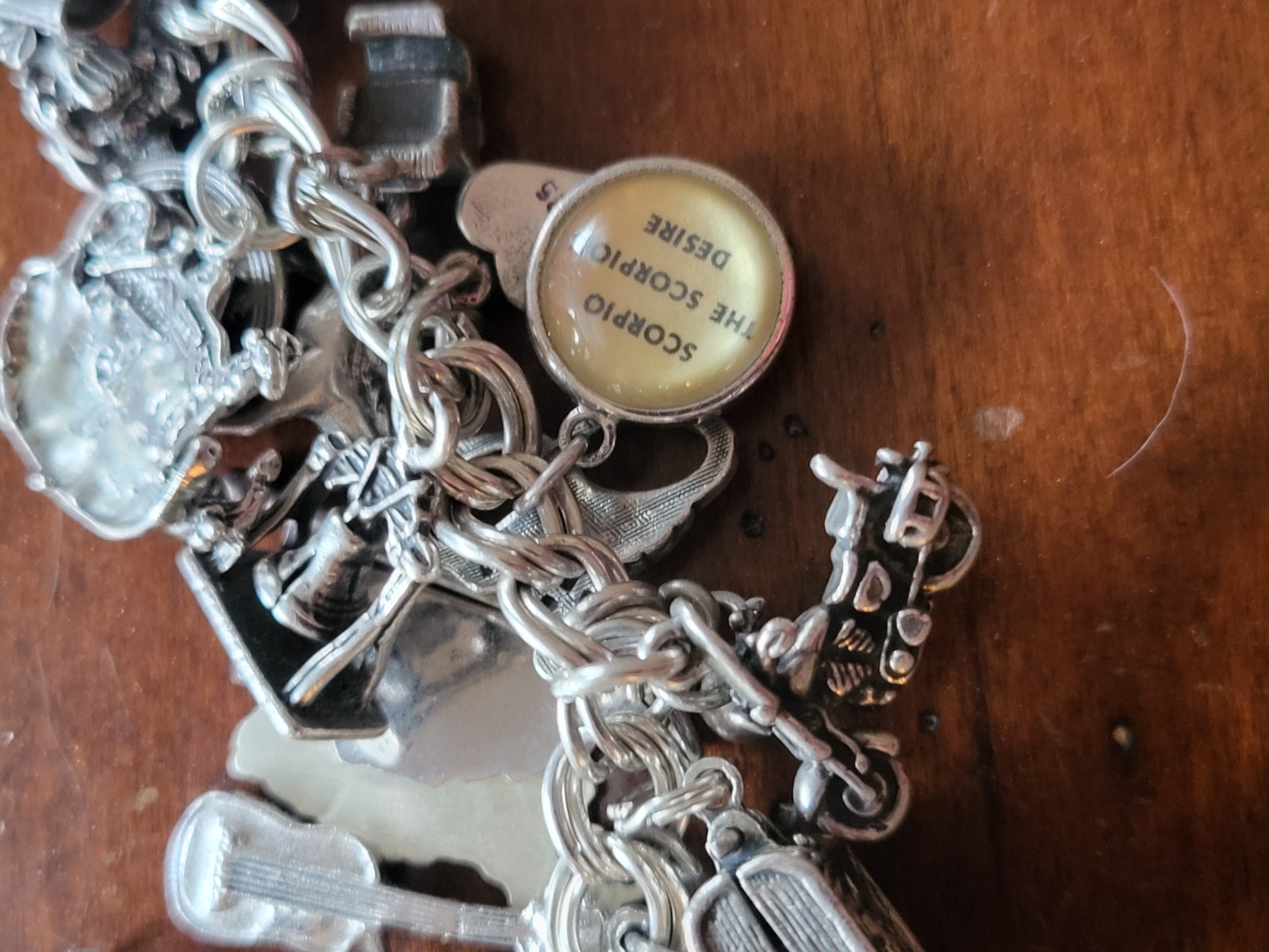 Vintage 925 Sterling Silver Loaded Charm Bracelet 104 Grams