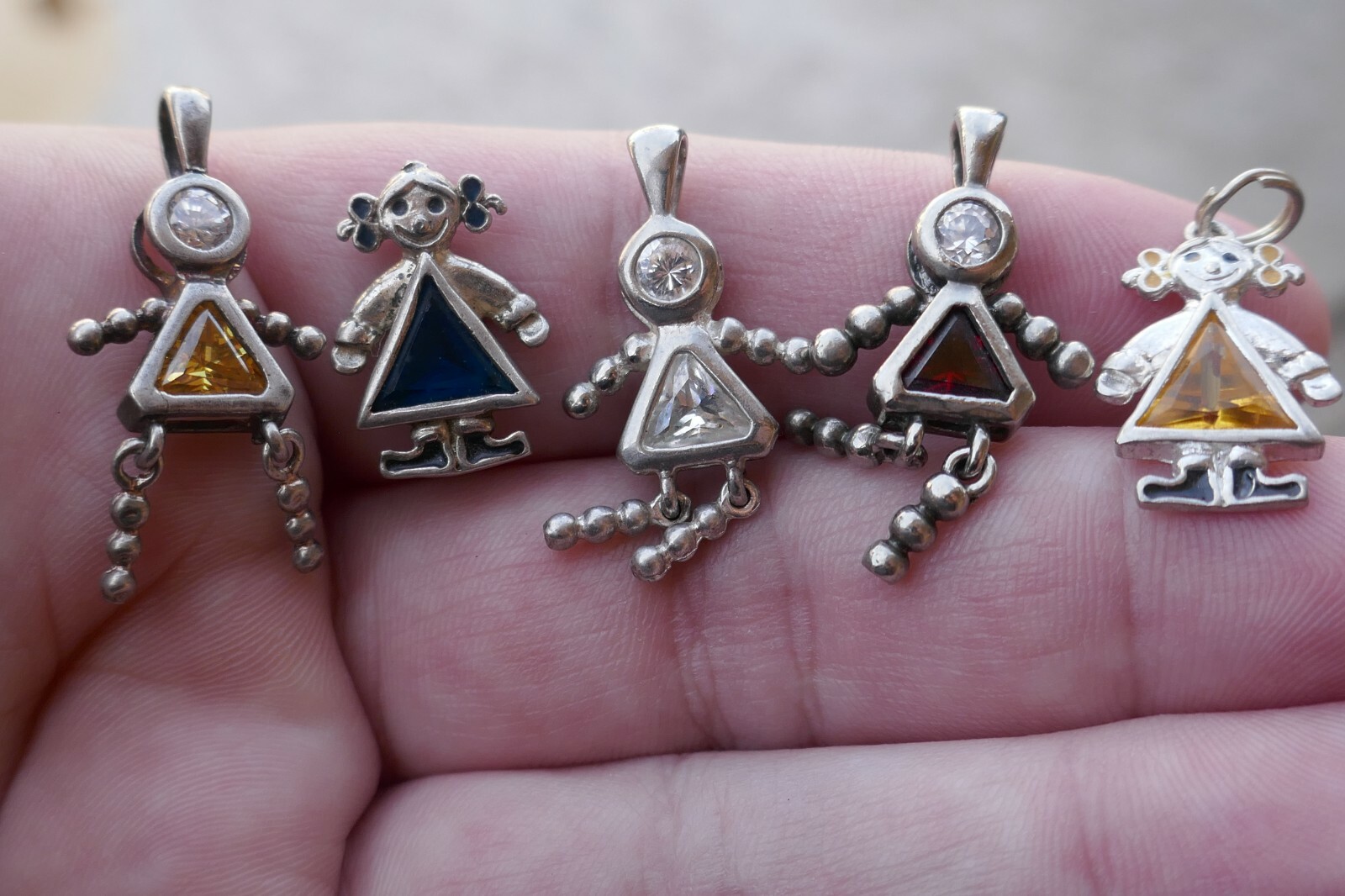 Lot of 5 – Vintage Sterling Articulated People Charms – 10.9 Grams