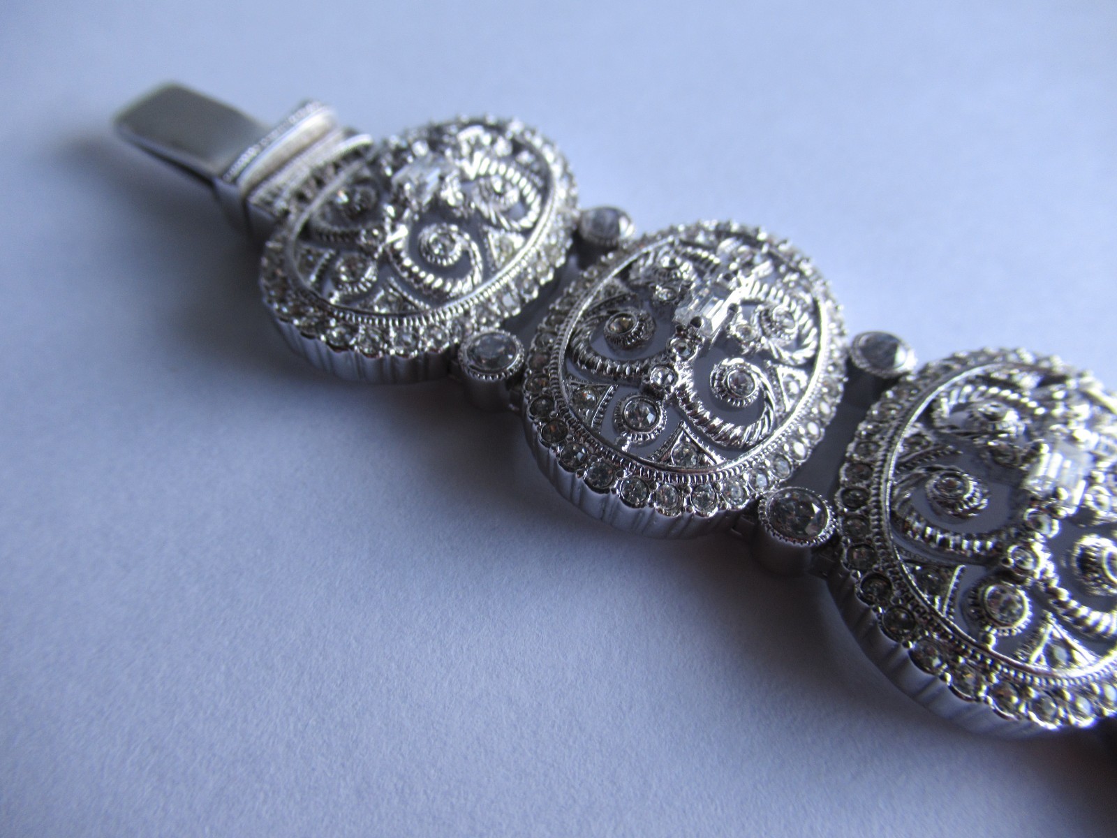 Napier Rhinestone Rhodium Plate Bracelet 7.5 in Gorgeous