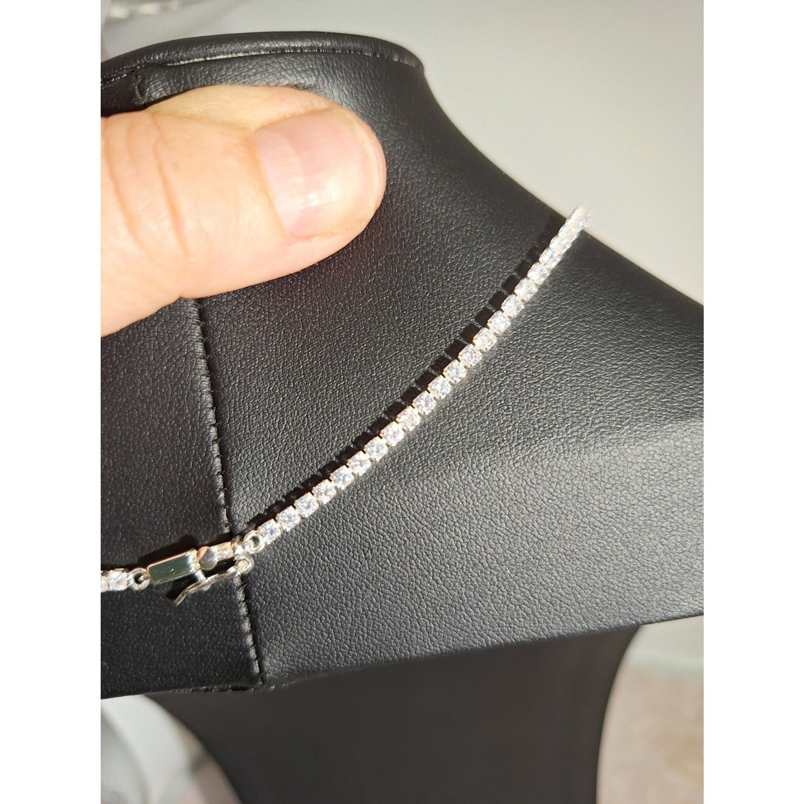 A Vintage Rhinestone Choker Necklace Cubed Prong Set Elegant Evening Old Money