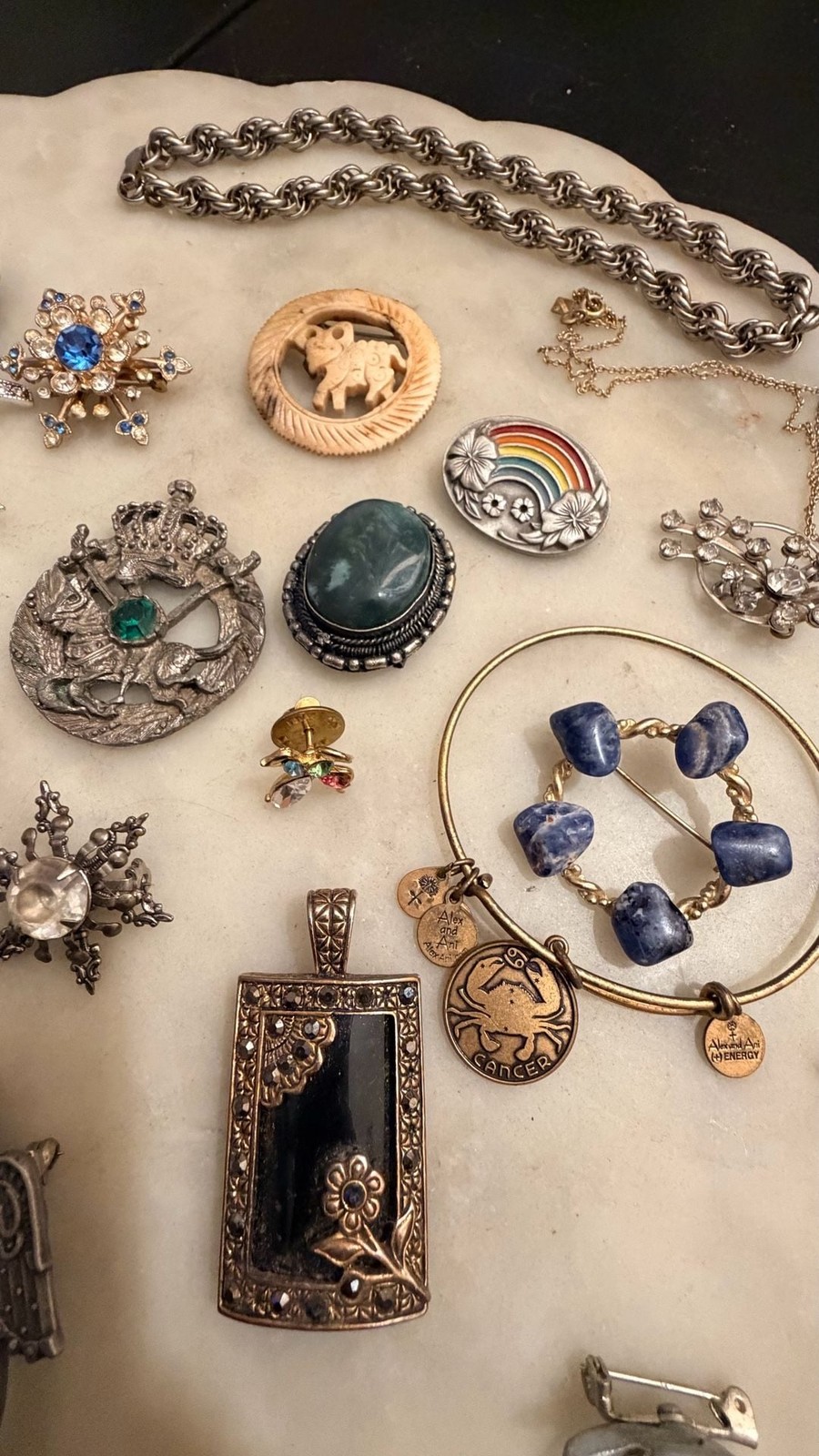Assorted Vintage Costume Jewelry Collection Including Alex and Ani and Razza