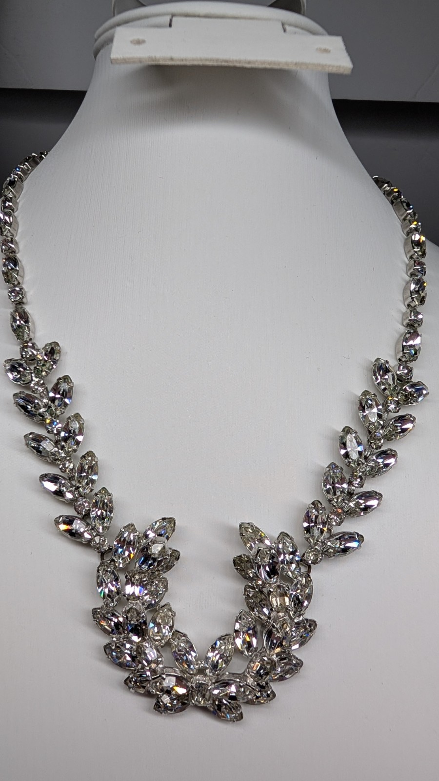 Fabulous vintage CHRISTIAN DIOR by KRAMER rhinestone adjust. statement necklace