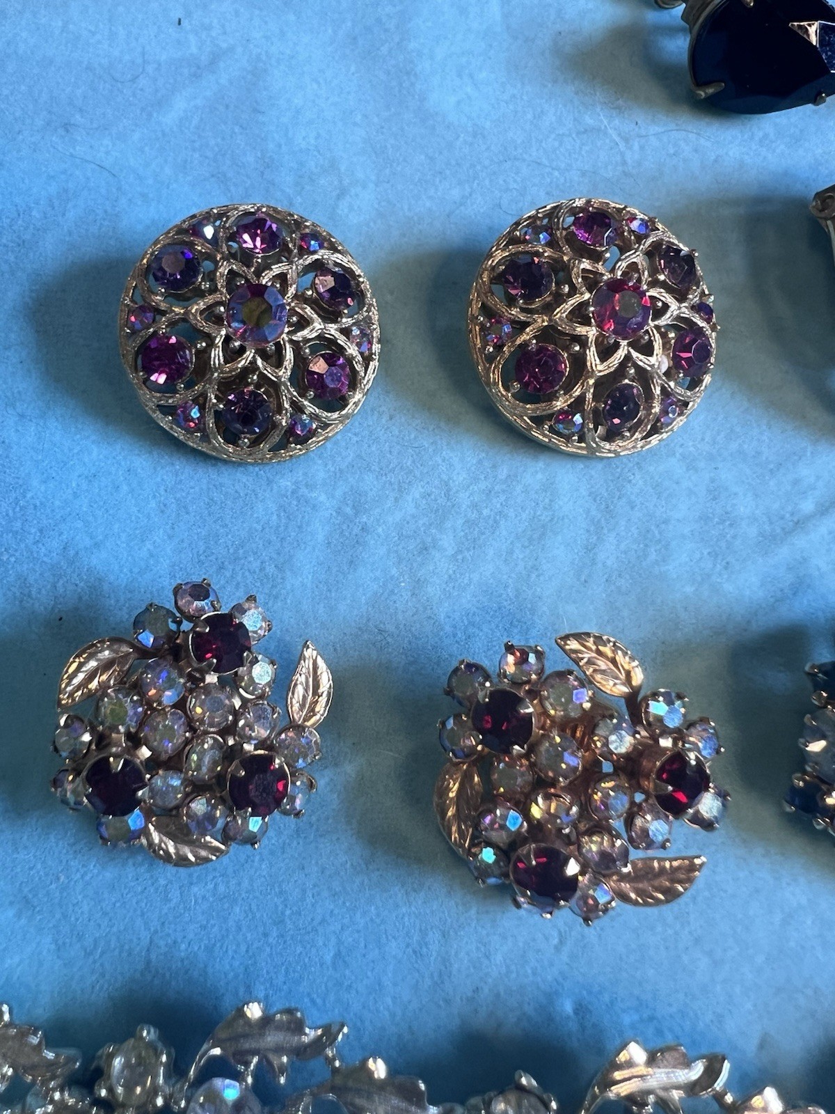 Lot 7 Pr Vintage Clip Earrings Lisner, Kramer, Weiss & Haskell & Lisner Necklace