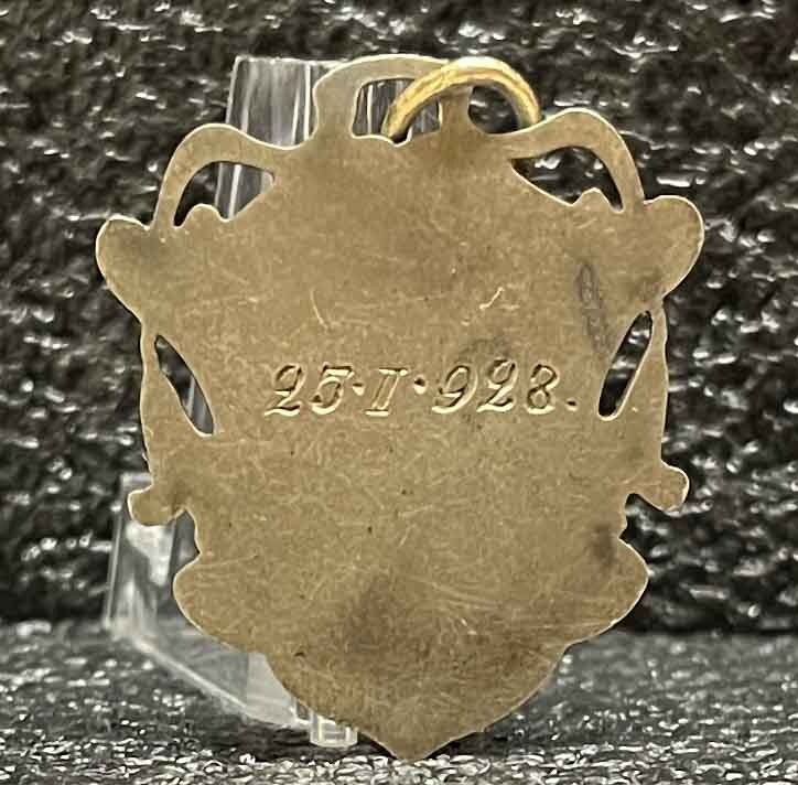 France Art Nouveau 1928 couple commitment design flowers lovely sign “GD” silver
