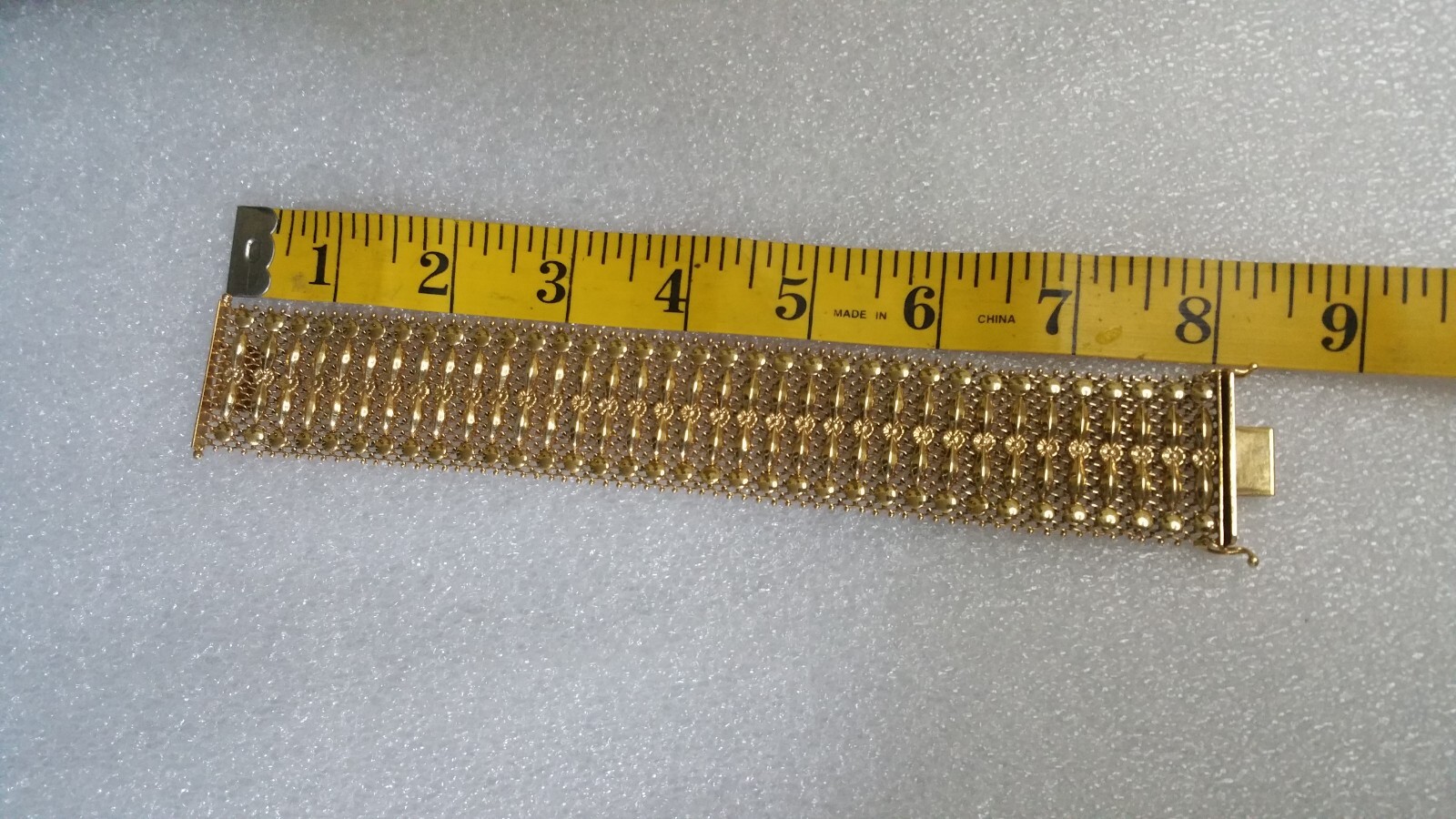Italian Mesh Bracelet 18k Gold Charm Wide Vintage Yellow Woven Women’s Men’s Old