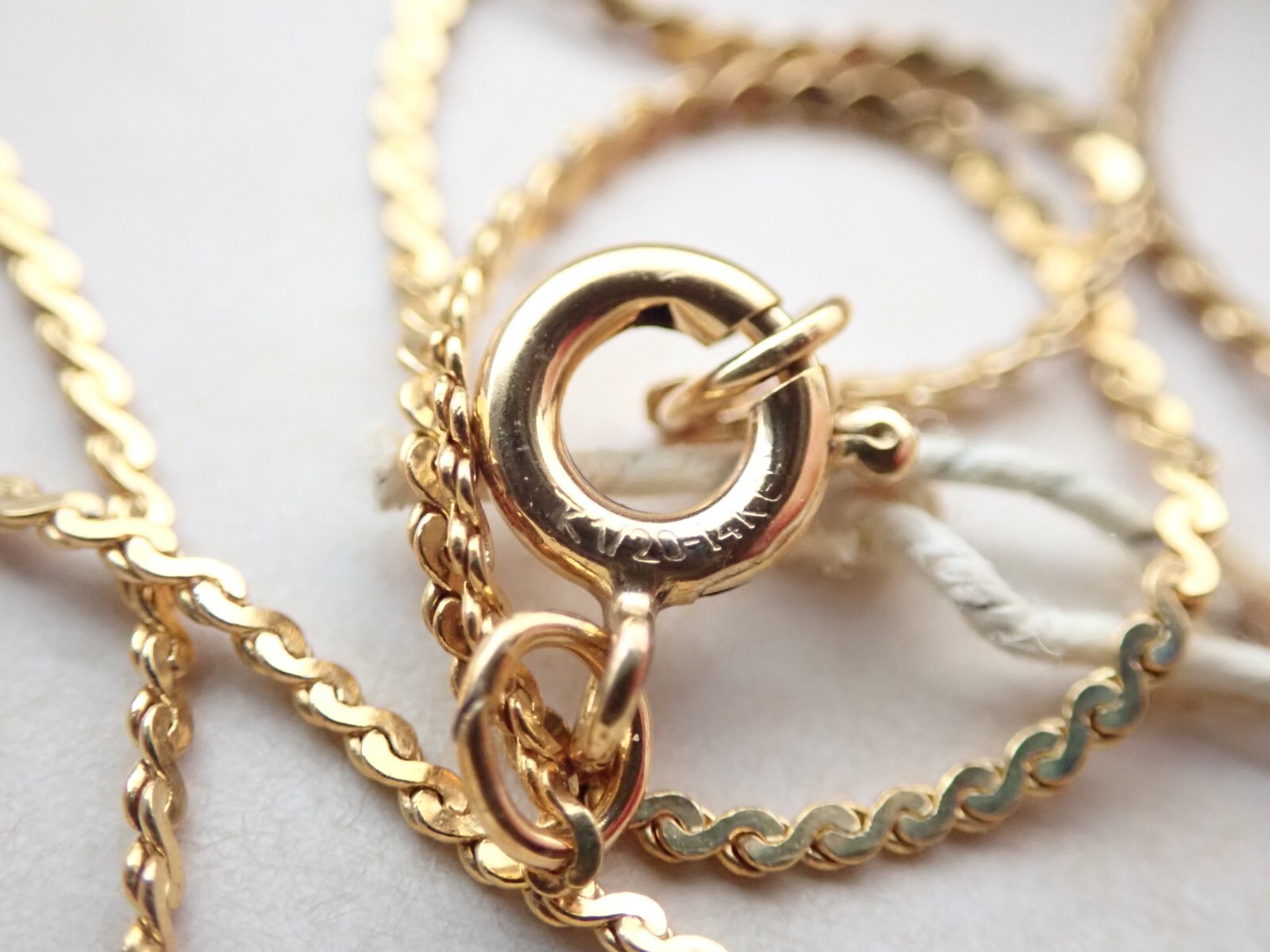 Vintage 14k Yellow Gold Filled Diamond Pendant Necklace NOS New Old Stock