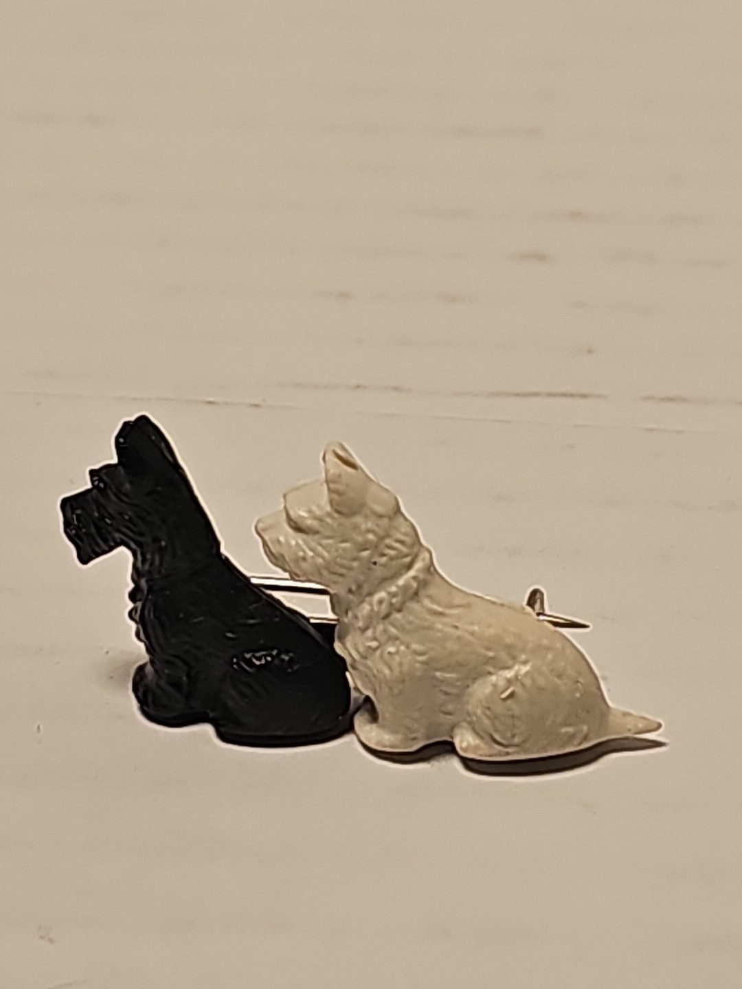 Vintage Scotty Dogs Pin Made In Great Britain Black And White