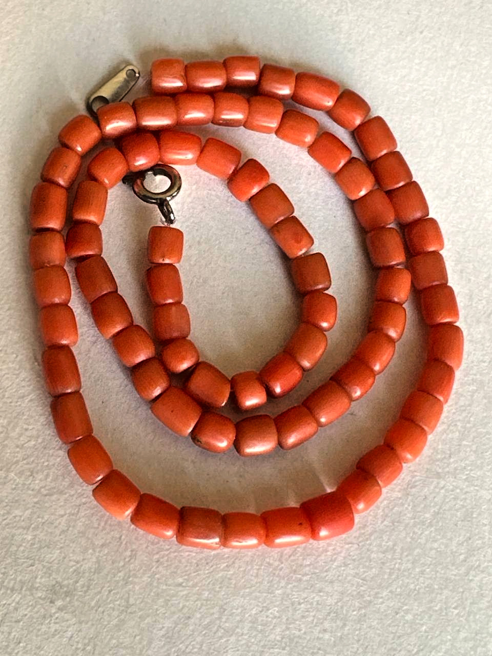 Vintage Natural Red Coral Beads – Triple Strand 11-12 g-188