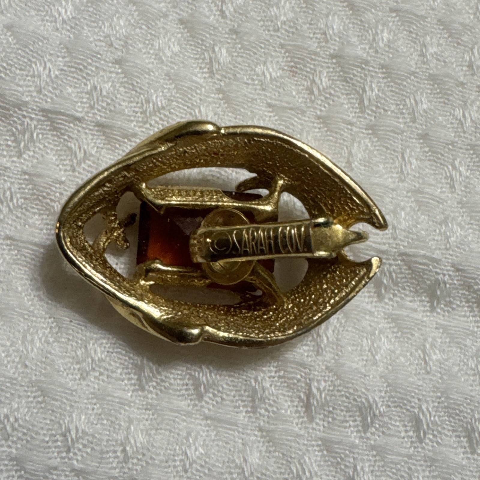 Sarah Coventry Tortoise Color Golden Rope Clip On Earrings USA Seller VTG