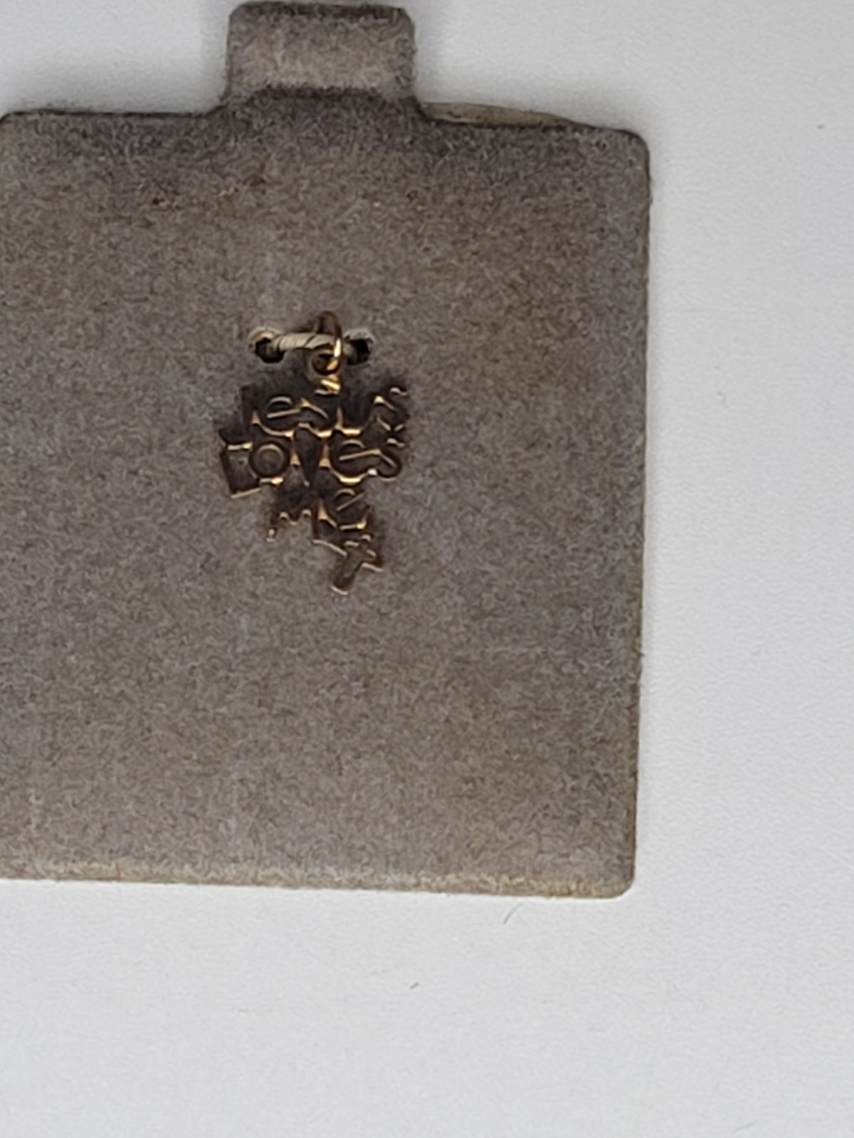 Vintage New Old Stock Marked 14K Gold Charm Pendant Jesus Loves Me Cross