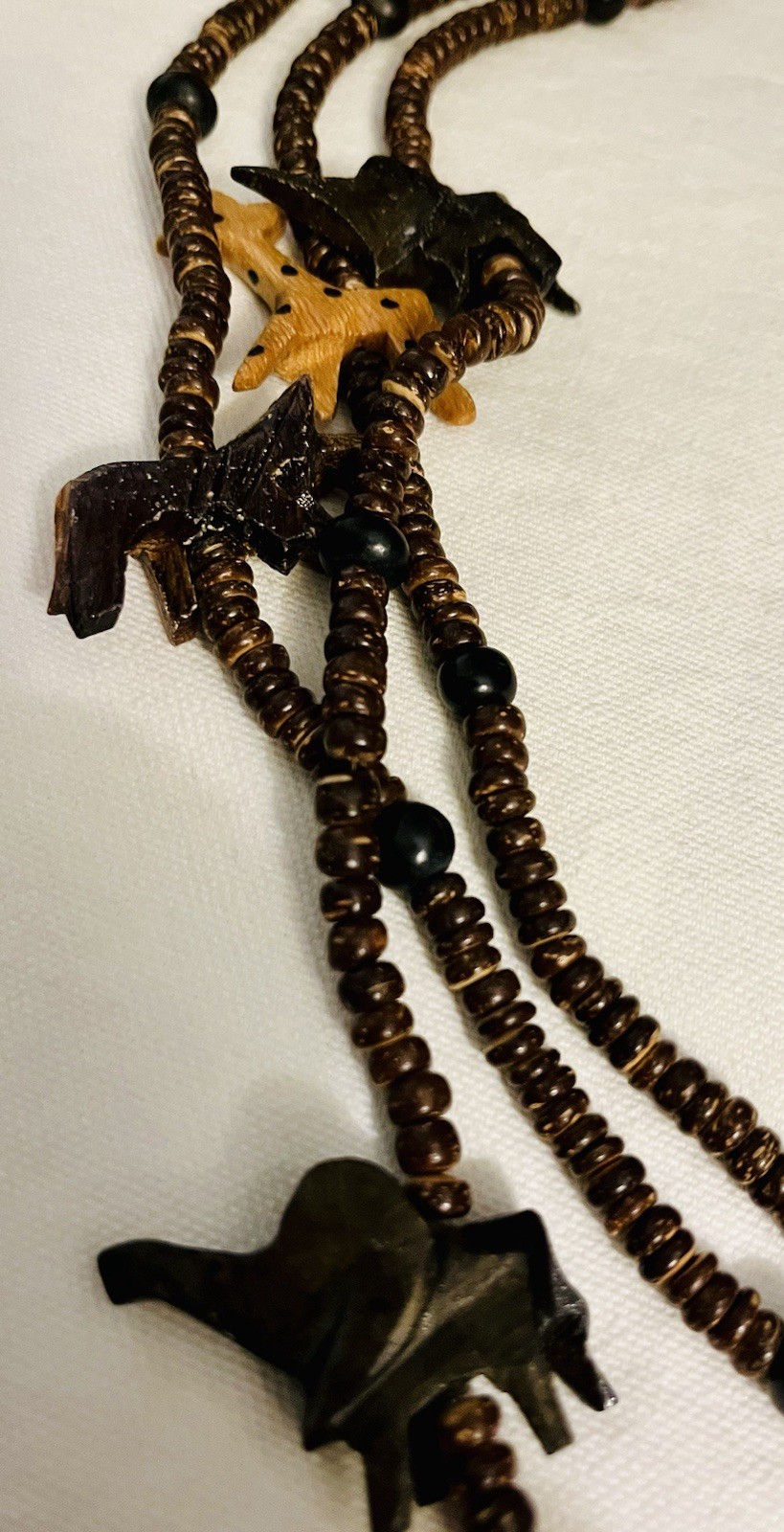 Vintage Estate Multi-Strand Safari Animals Tribal African Necklace Multi Tone
