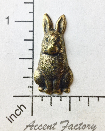 42133 2 Pc – Brass Oxidized Sitting Rabbit Jewelry Finding