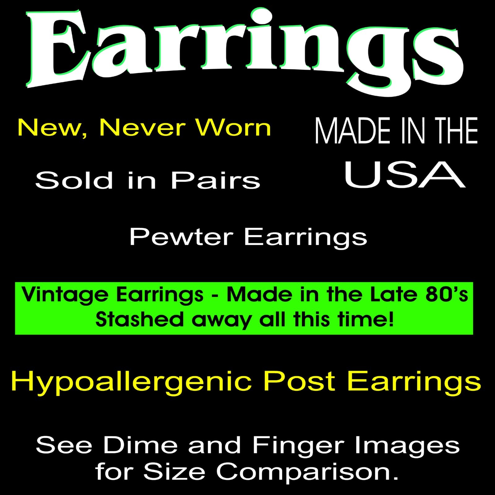 Iron Cross Earrings NEW Vintage 80’s Stud/Post Motorhead Biker Heavy Metal