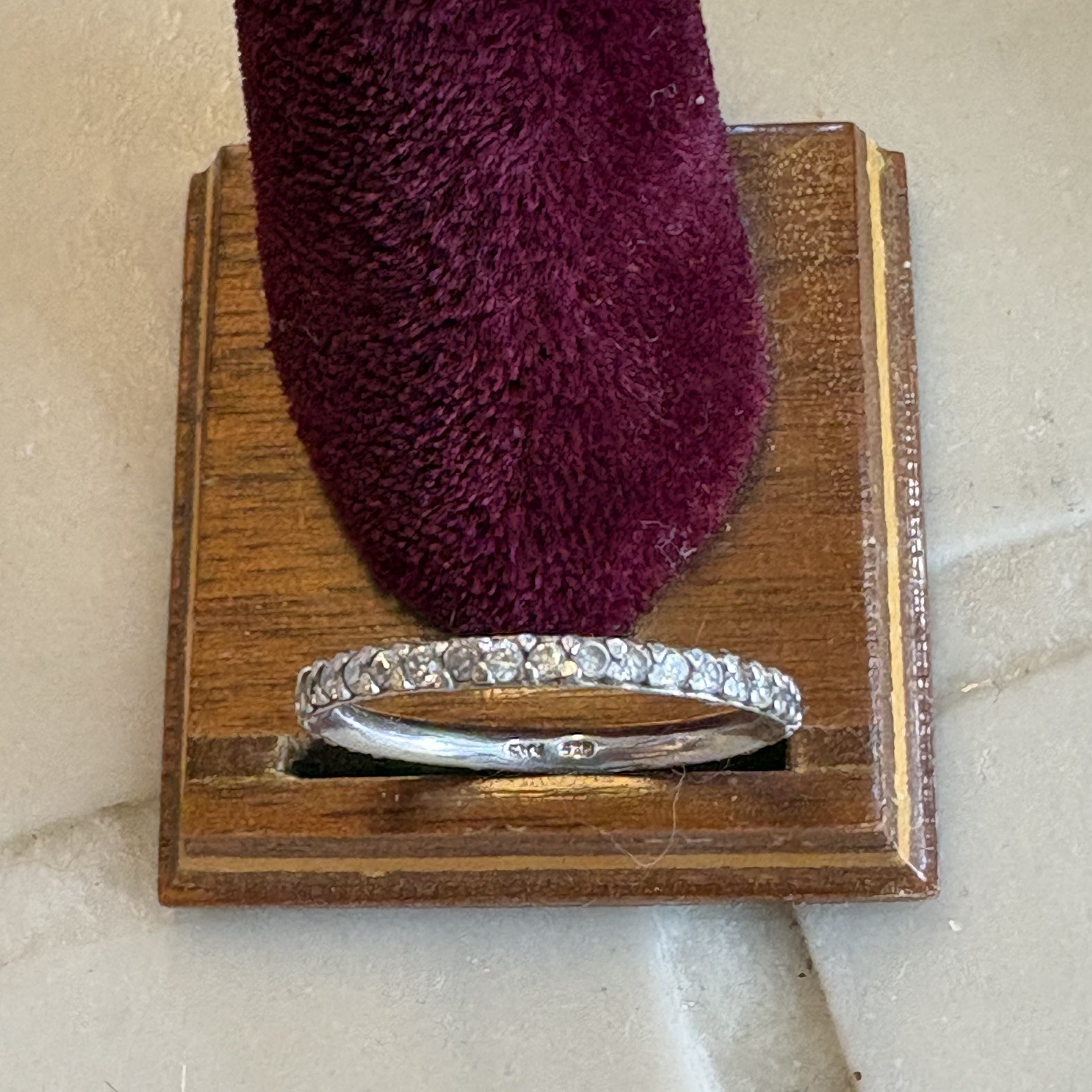 Three Stackable Sparkly Eternity Bands; 925 Sterling Silver PAS; Ring Size 7