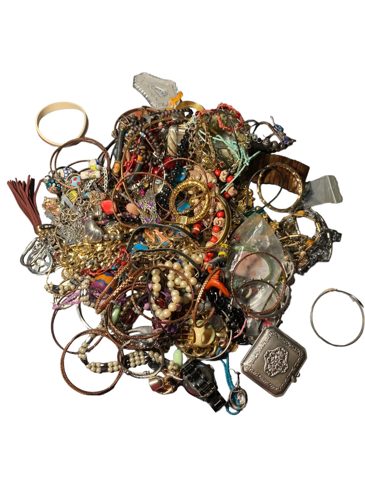 Vintage / Modern Repair Repurpose Grab Bag Costume Jewelry Arts Craft 1 lb Lot