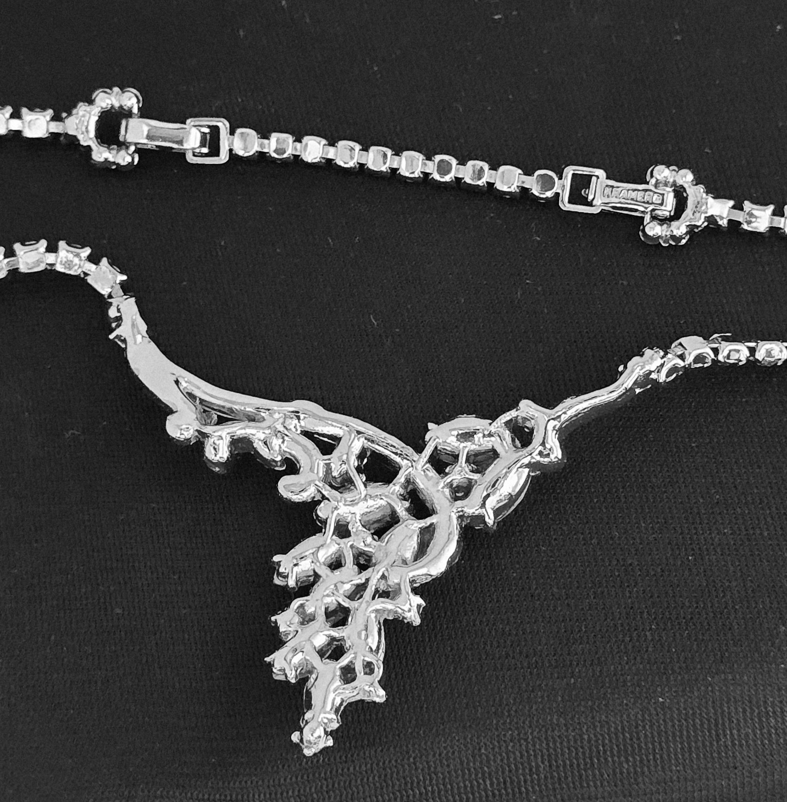 VTG KRAMER STATEMENT MARQUISE CRYSTALS NECKLACE CHOKER☆BRIDAL/ANNIVERSARY☆EC☆17″