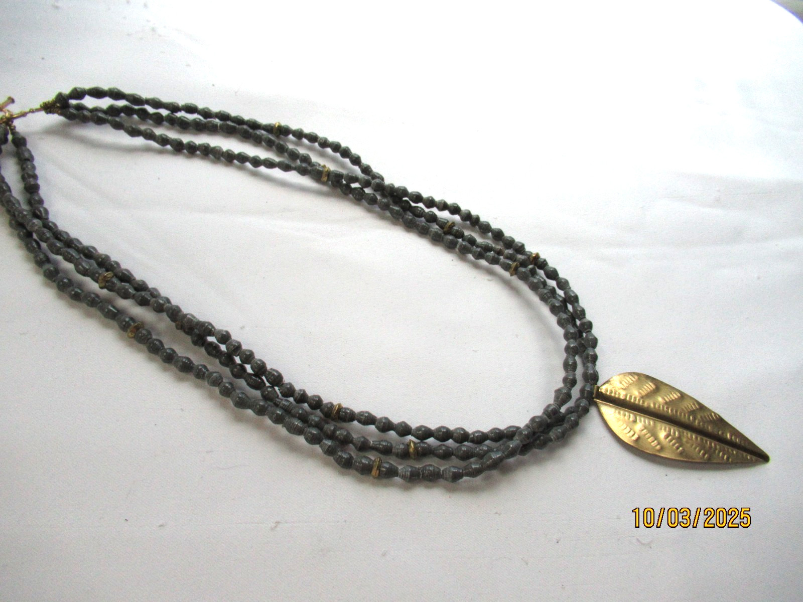 Vintage African Ethnic rolled paper Necklace