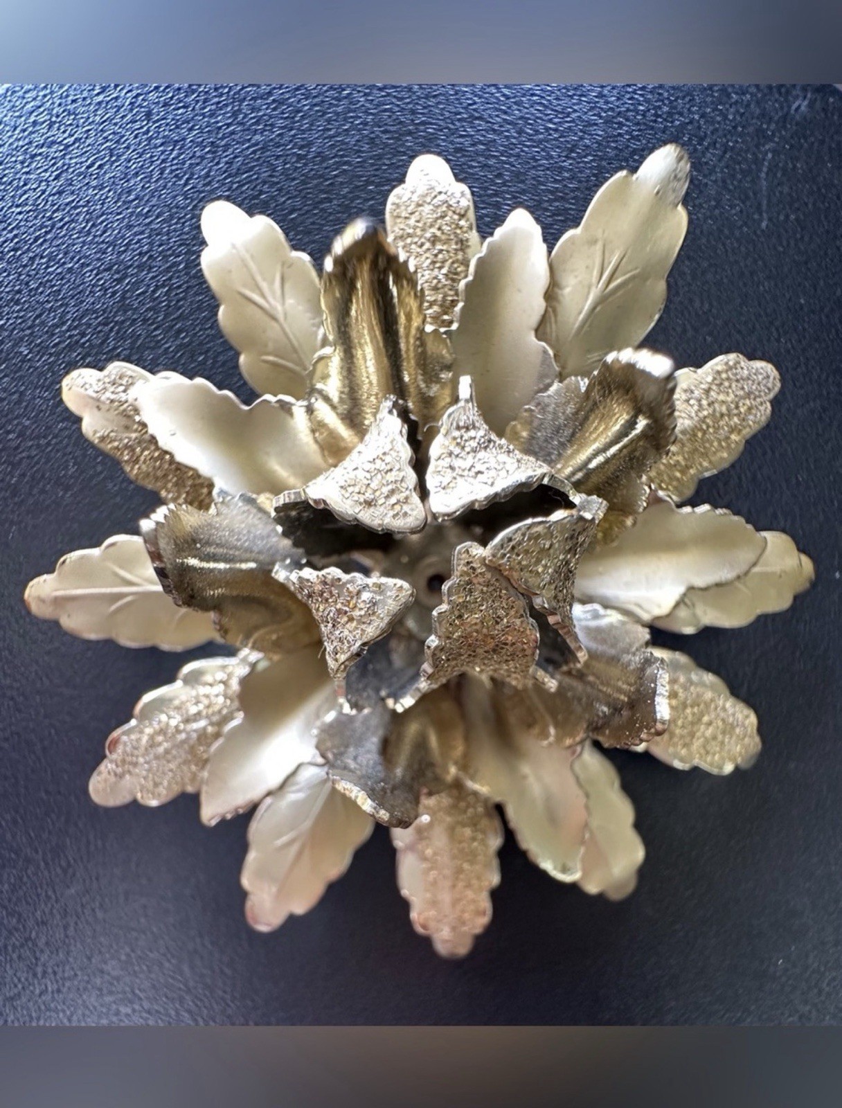 Vintage CORO gold-tone flower brooch