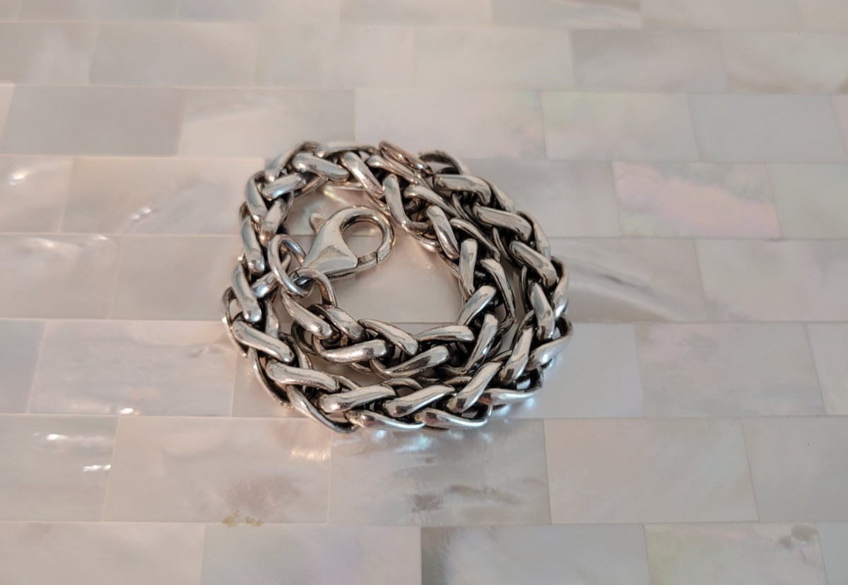 Vintage MSC 925 Sterling Silver Interwoven Link Bracelet 7.5″ L – 23.6 grams